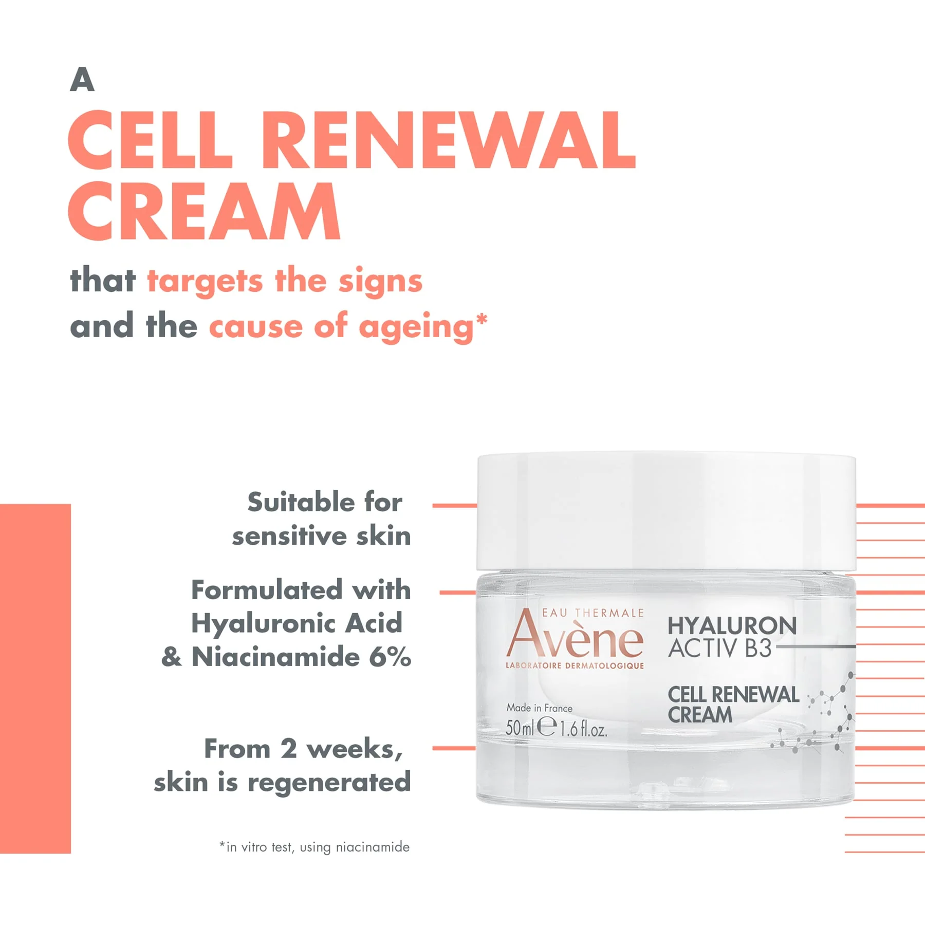 Avene Hyaluron Activ B3 Cellular Renewal Cream 50ml - Image 3
