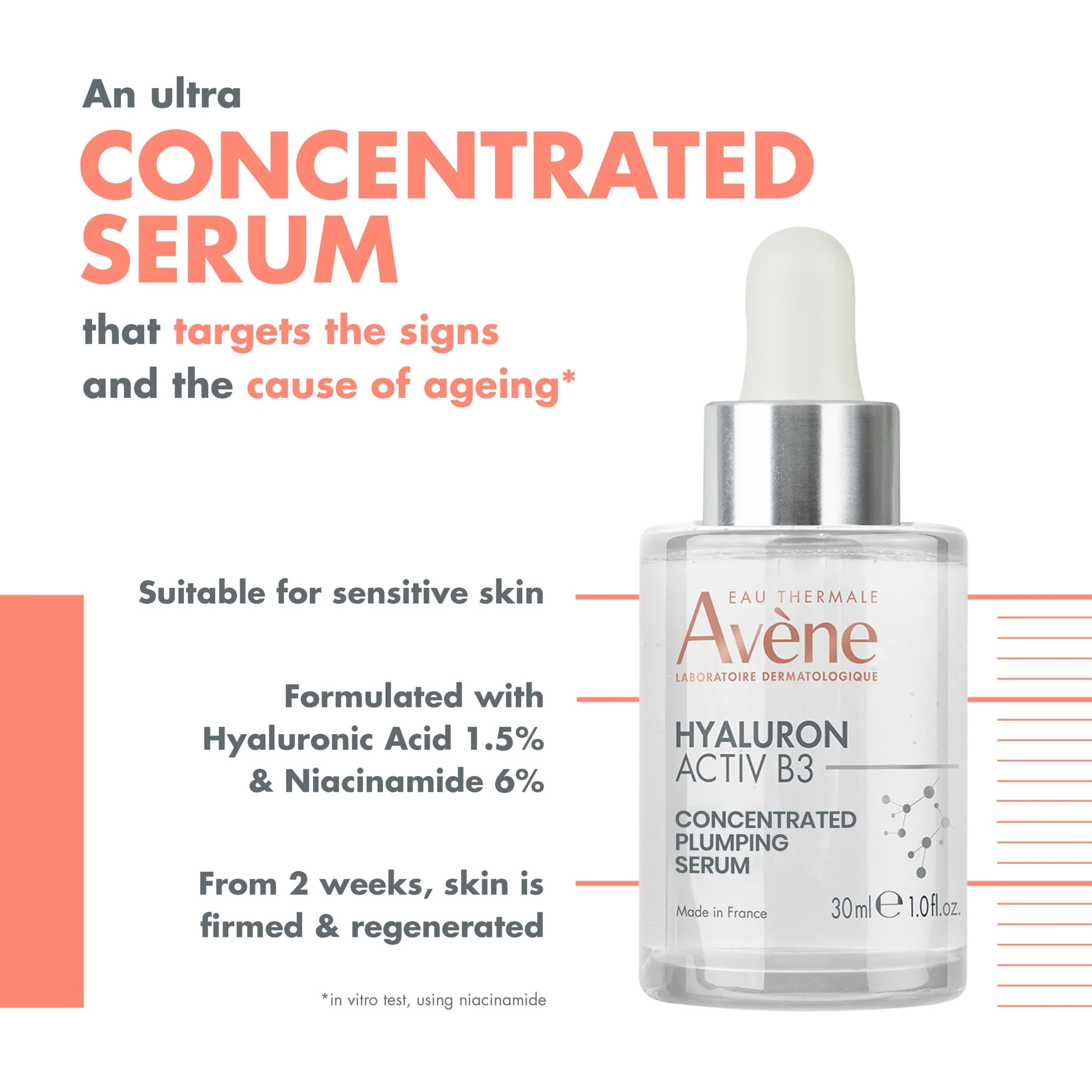 Avene Hyaluron Activ B3 Concentrated Plumping Serum 30ml - Image 3