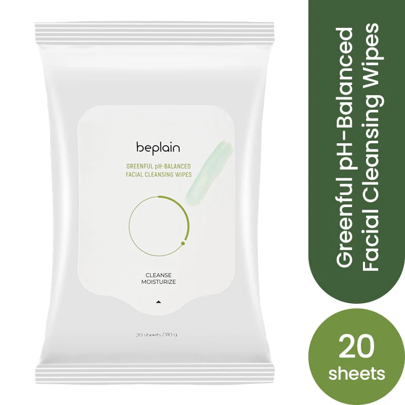 Beplain Greenful pH-Balanced Facial Cleansing Wipes 20pcs - Image 2
