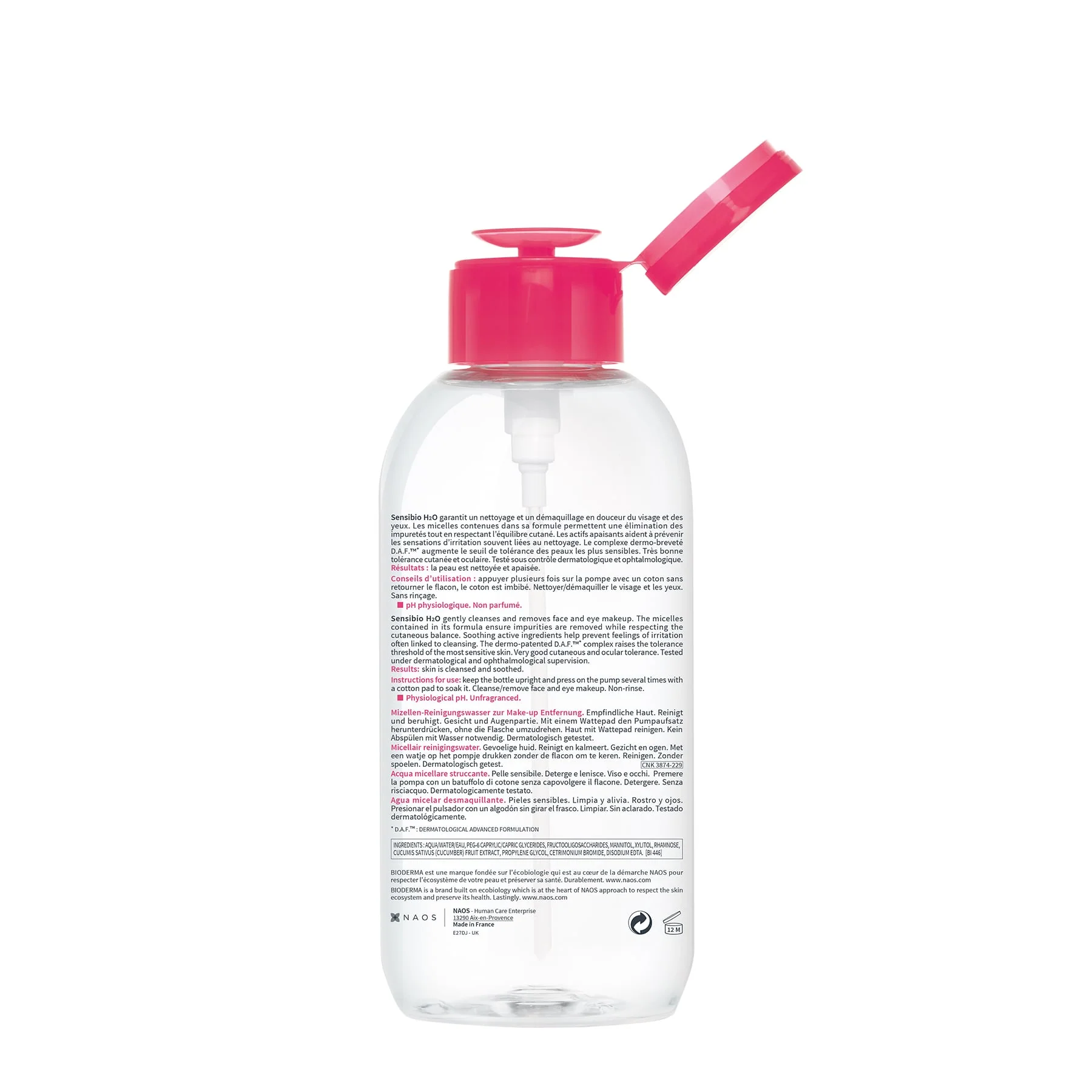 Bioderma Sensibio H2O Cleansing Micelle Solution Micellar Water 850ml - Image 3