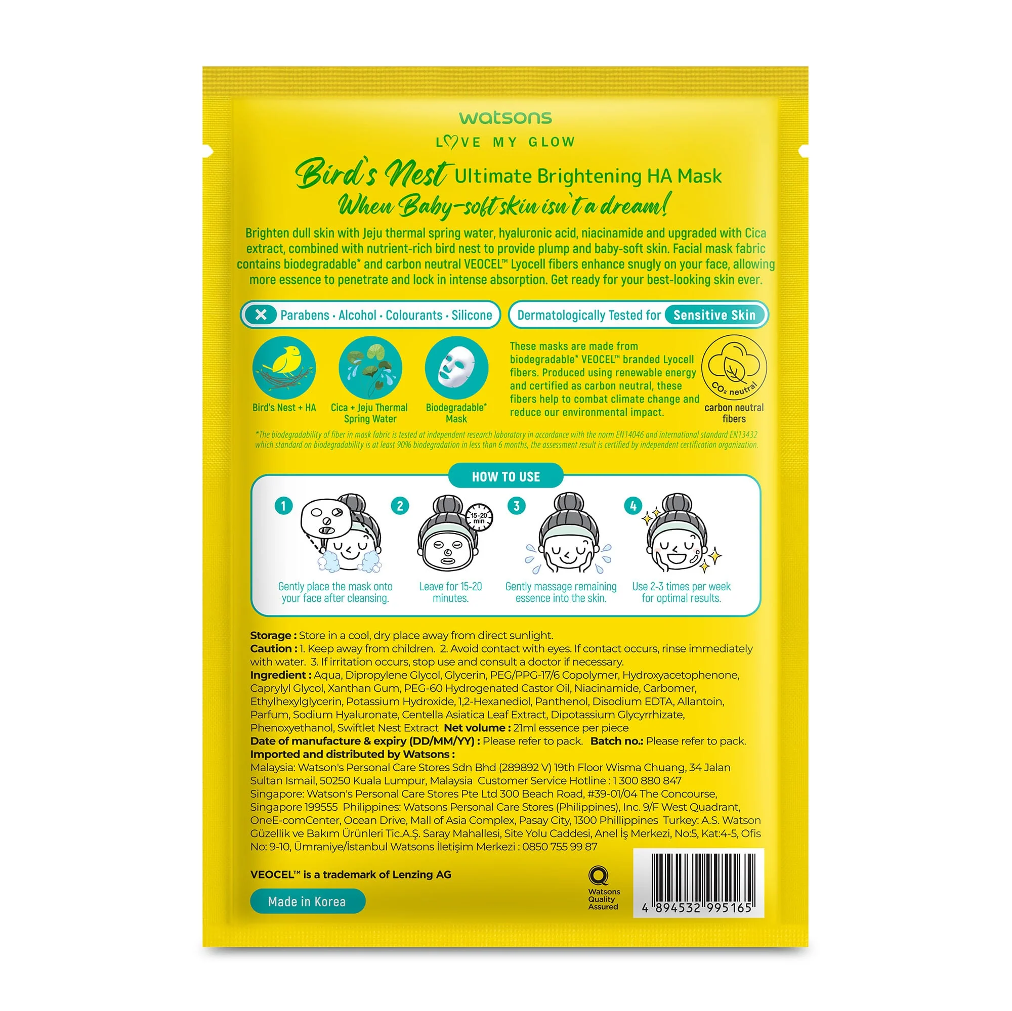 Bird’S Nest Ultimate Brightening HA Mask 1pc - Image 2