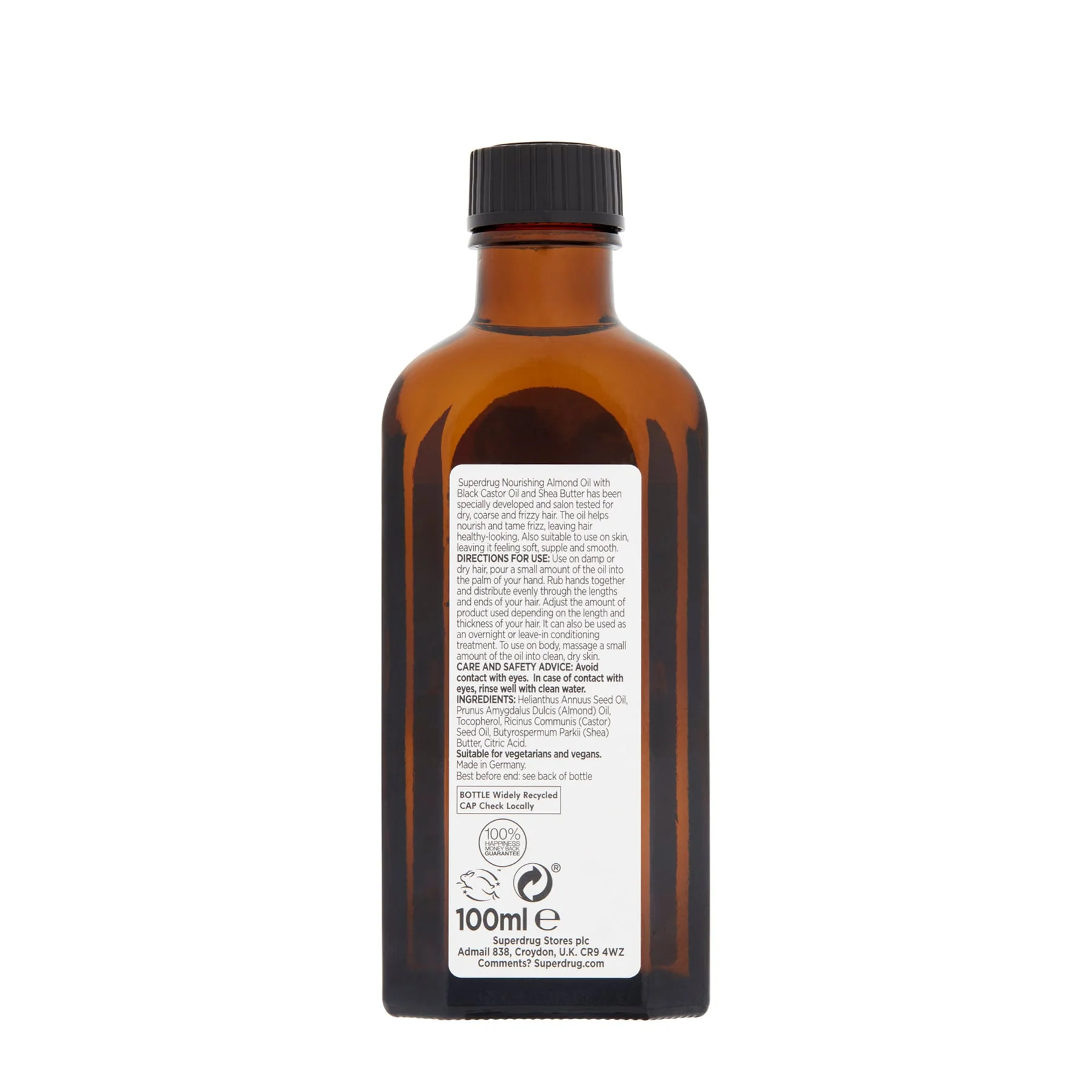 Black Castor & Shea Nourishing Almond Oil 100ml - Image 2