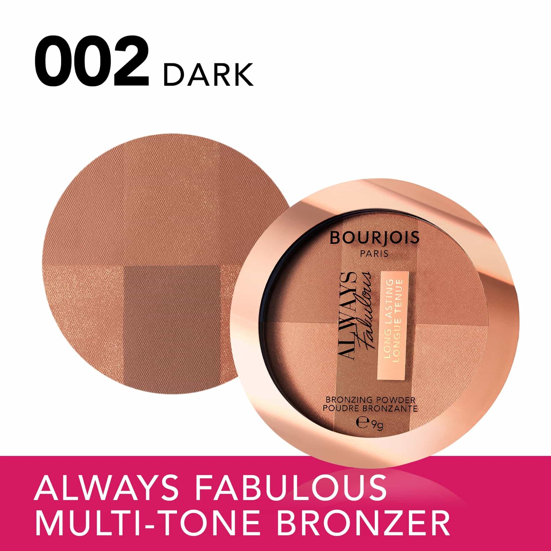 Bourjois Always Fabulous Bronzer 002 Dark 9g - Image 3