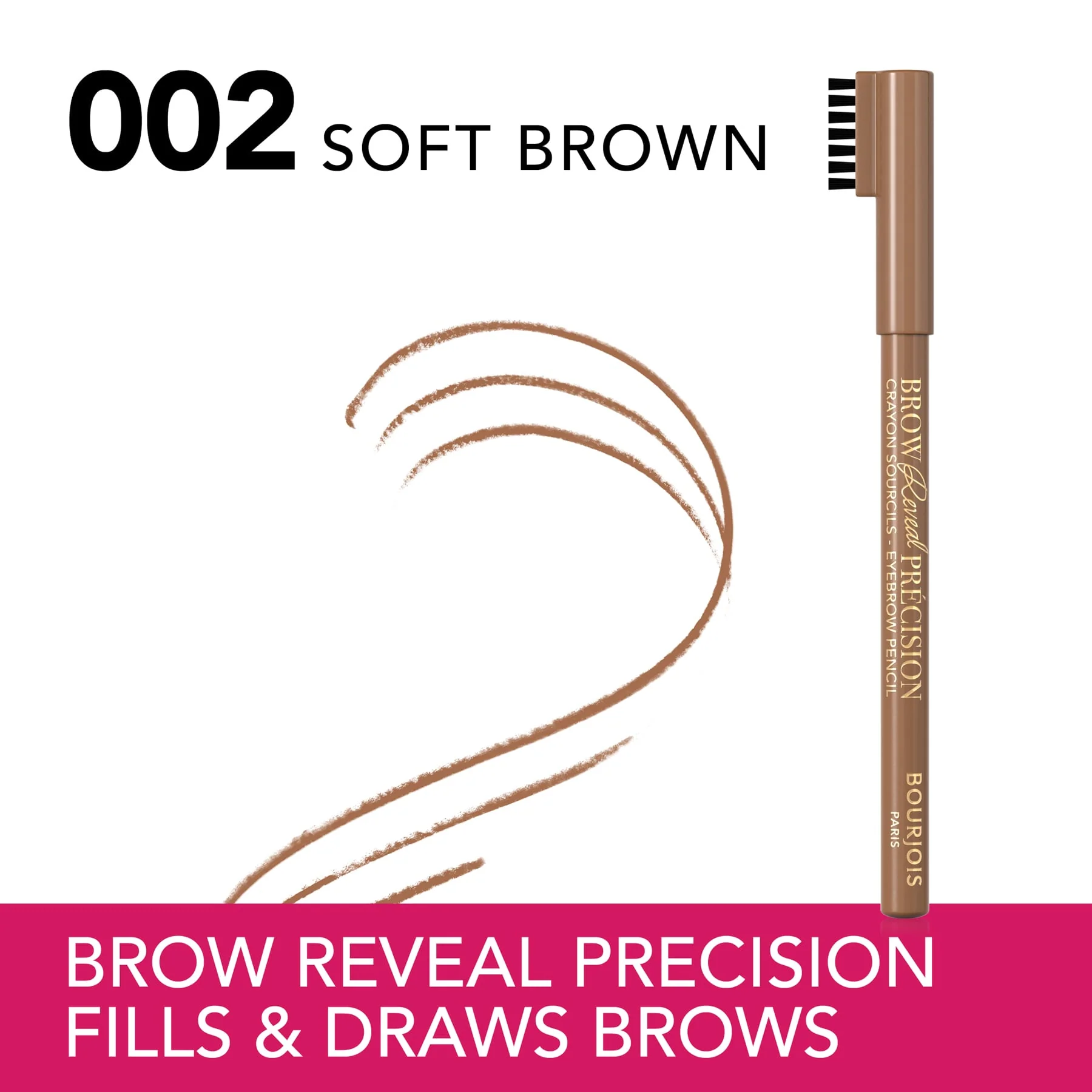 Bourjois Brow Reveal Précision Eyebrow Pencil 002 Soft Brown 1.4g - Image 2