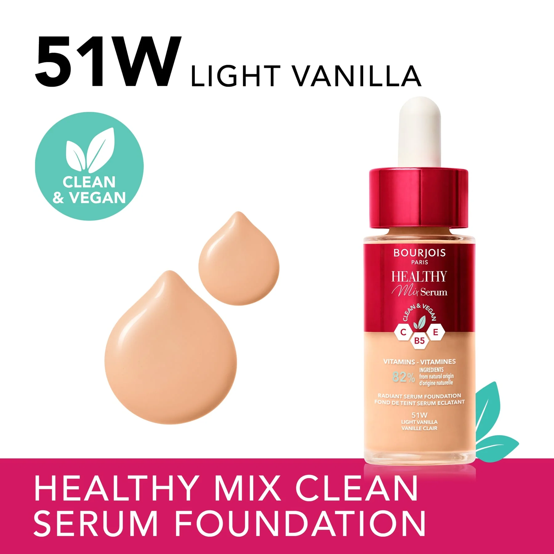 Bourjois Healthy Mix Serum Foundation 30ml - Image 32