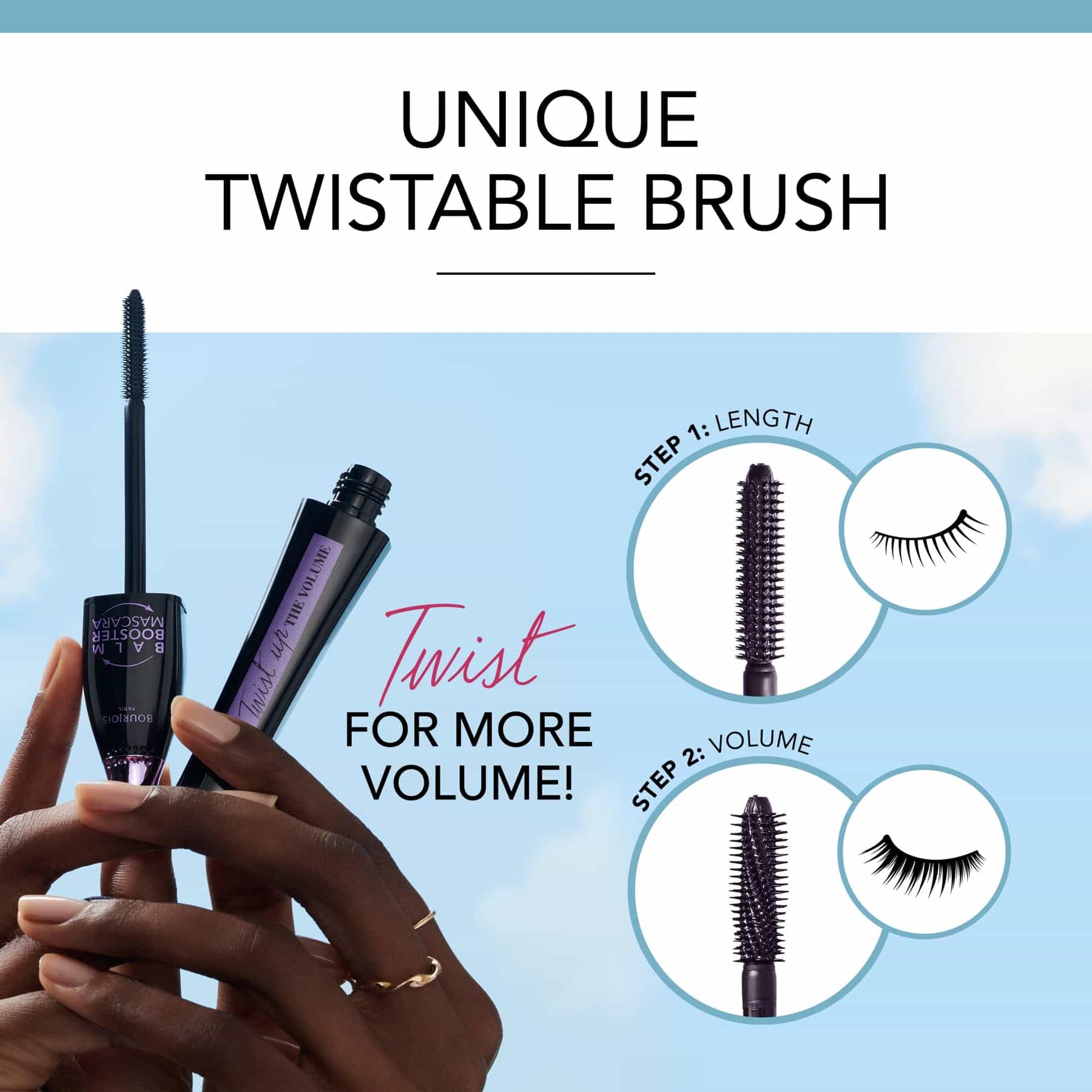 Bourjois Twist Up The Volume Balm Booster Mascara 003 Black Noir 8ml - Image 2