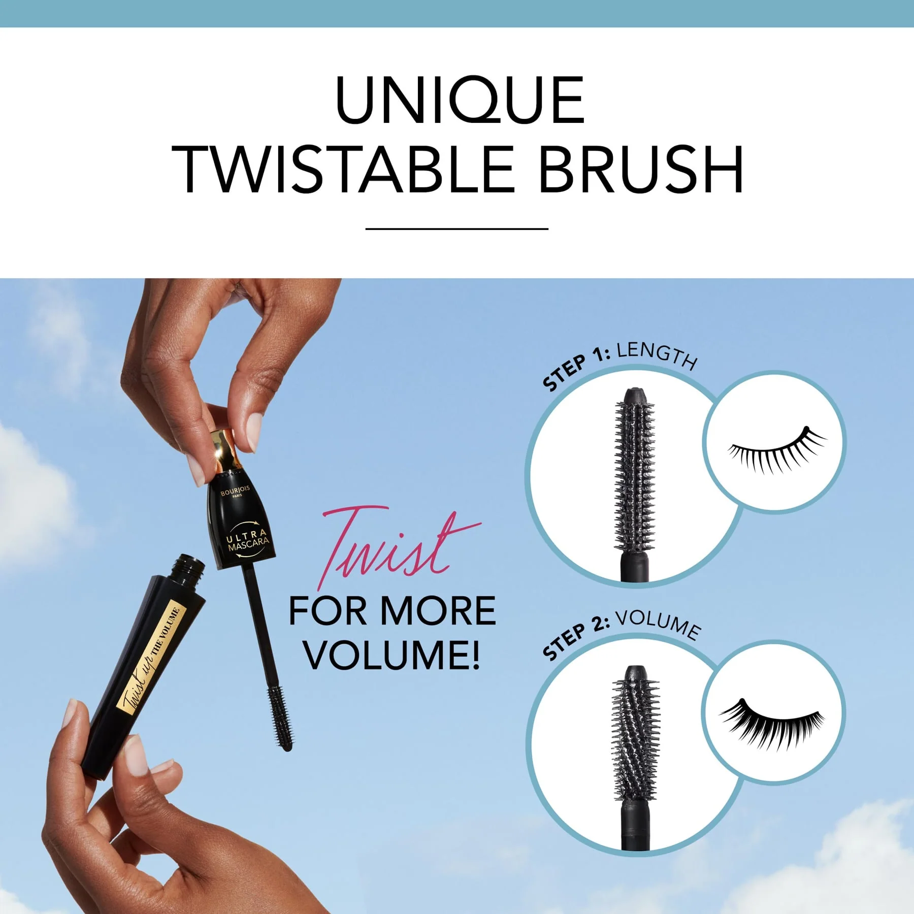 Bourjois Twist Up The Volume Mascara 001 Extreme Black 8ml - Image 6