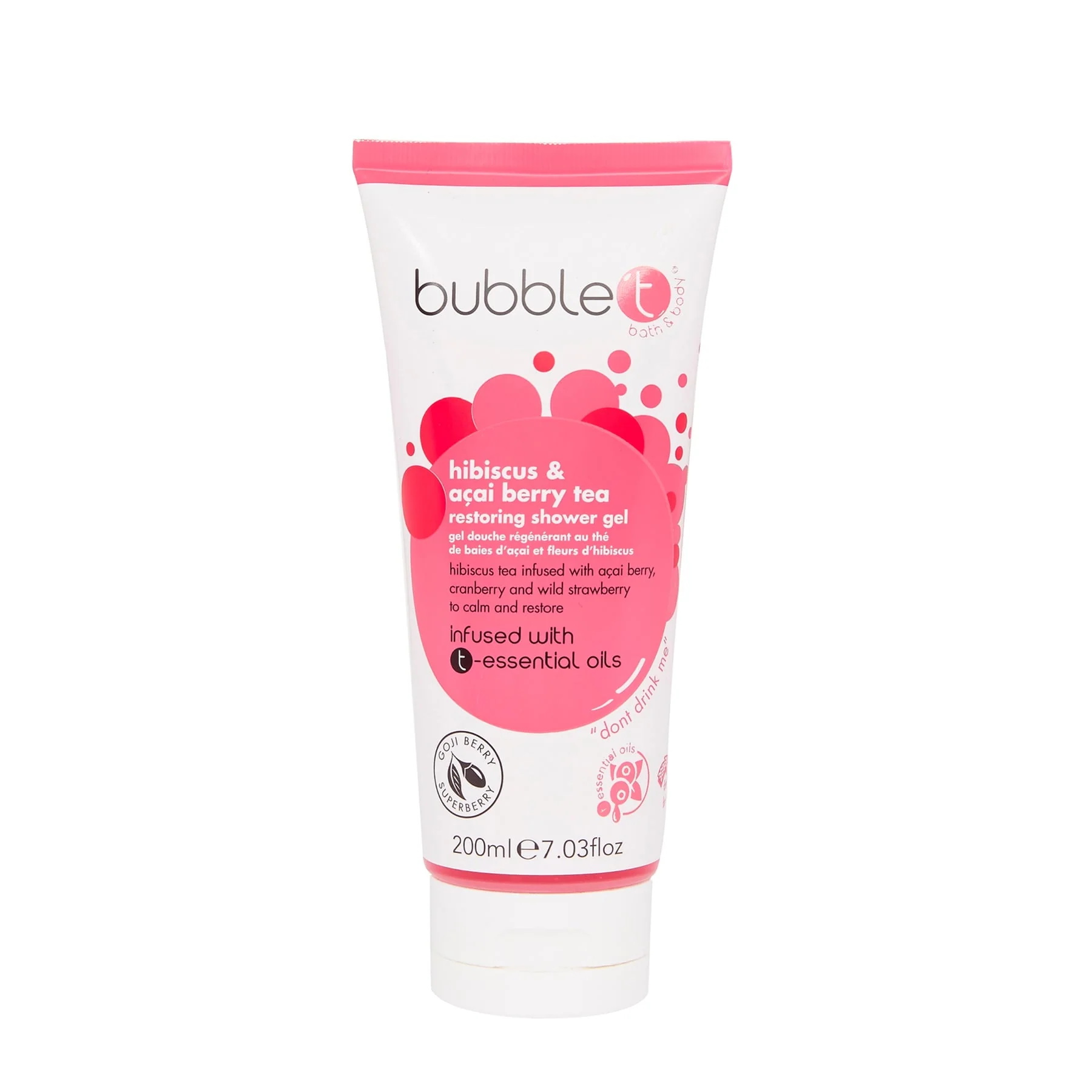 Bubble T Shower Gel Hibiscus & Acai Berry Tea 200ml