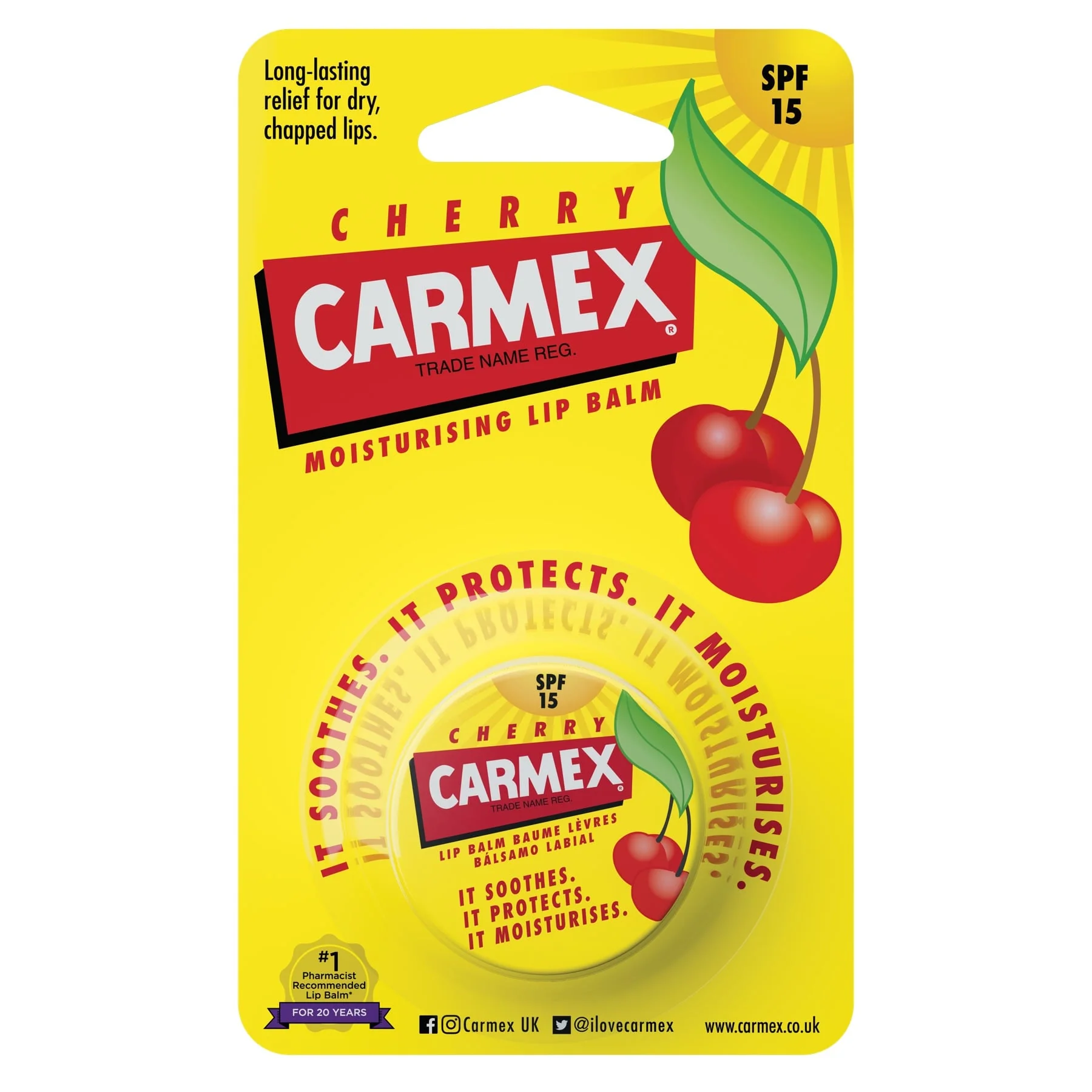 Carmex Cherry Moisturizing Lip Balm Jar 7.5g - Image 2