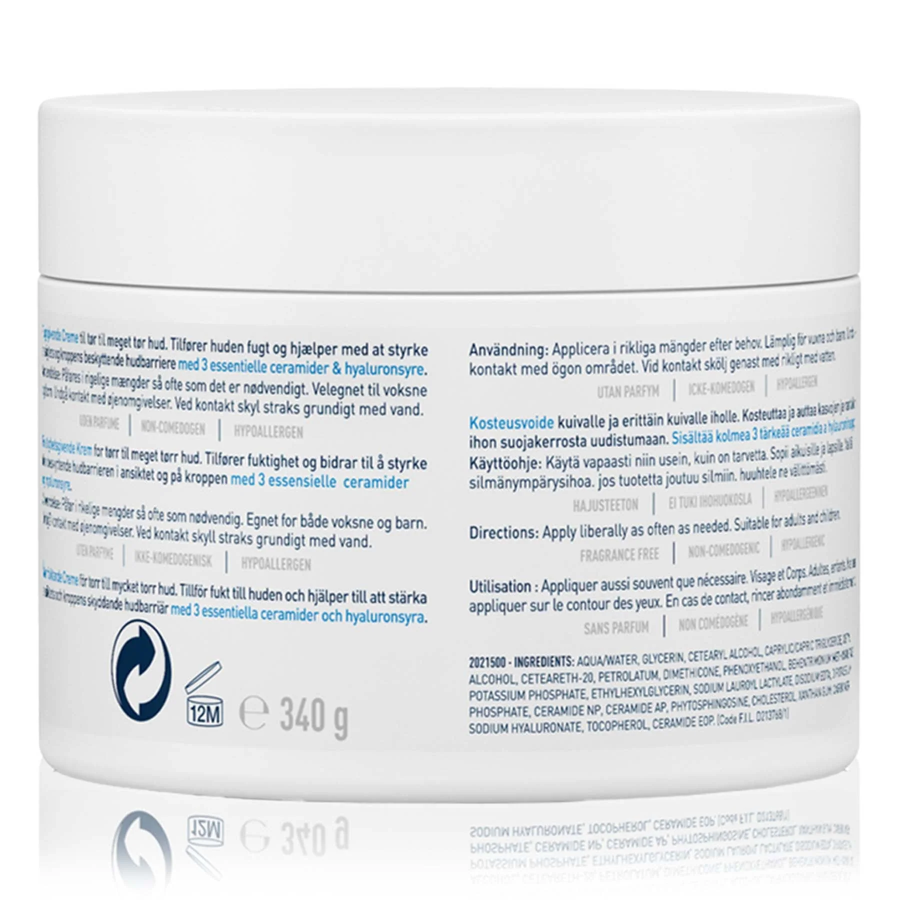CeraVe Moisturising Cream for Dry Skin with Hyaluronic Acid 340g - Image 6