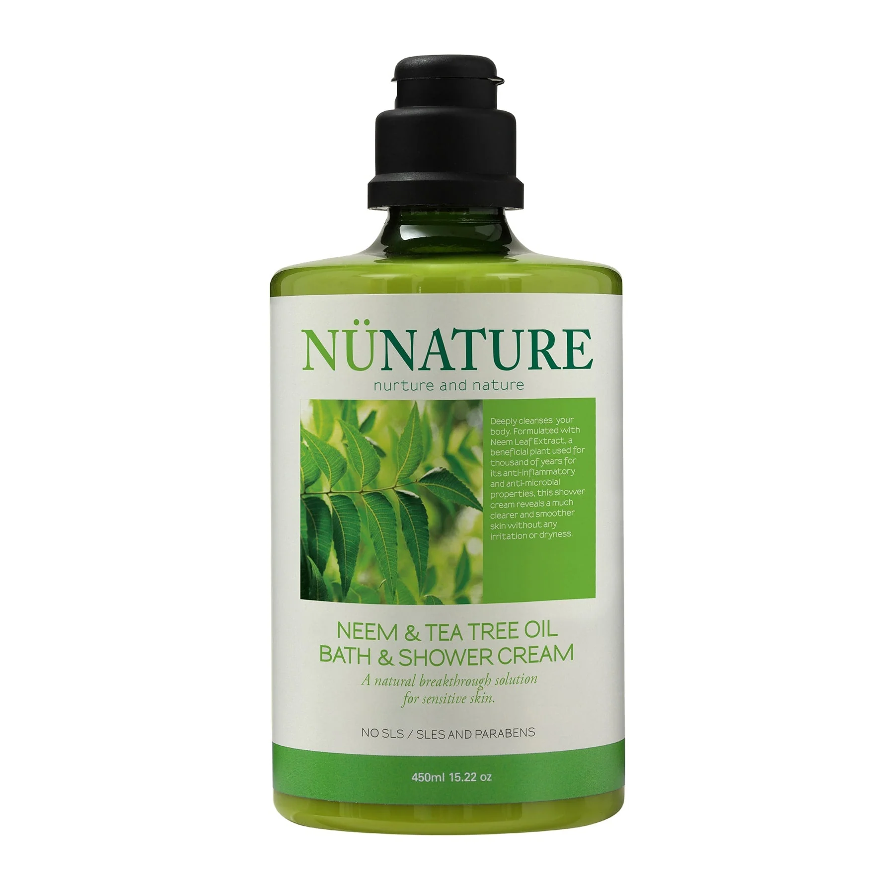 Cleansing Bath & Shower Cream Body Wash Neem & Tea Tree Oil 450ml