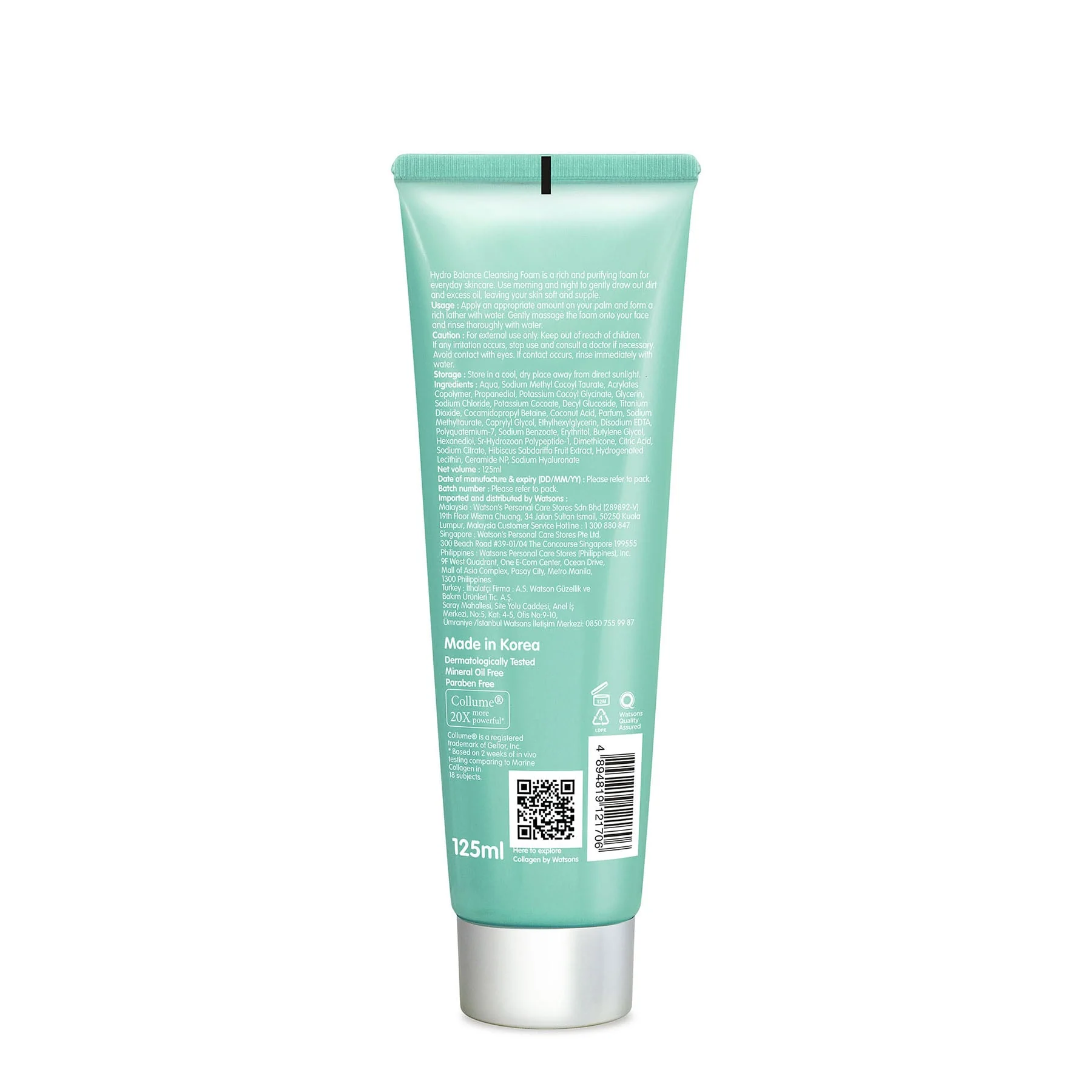 Collagen by Watsons Hydro Balance Cleansing Foam 125ml - Image 2