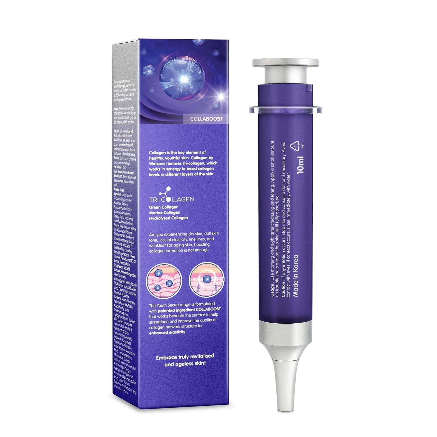 Collagen by Watsons Youth Secret Anti-Ageing Line Correction Face Serum 10ml - Image 4