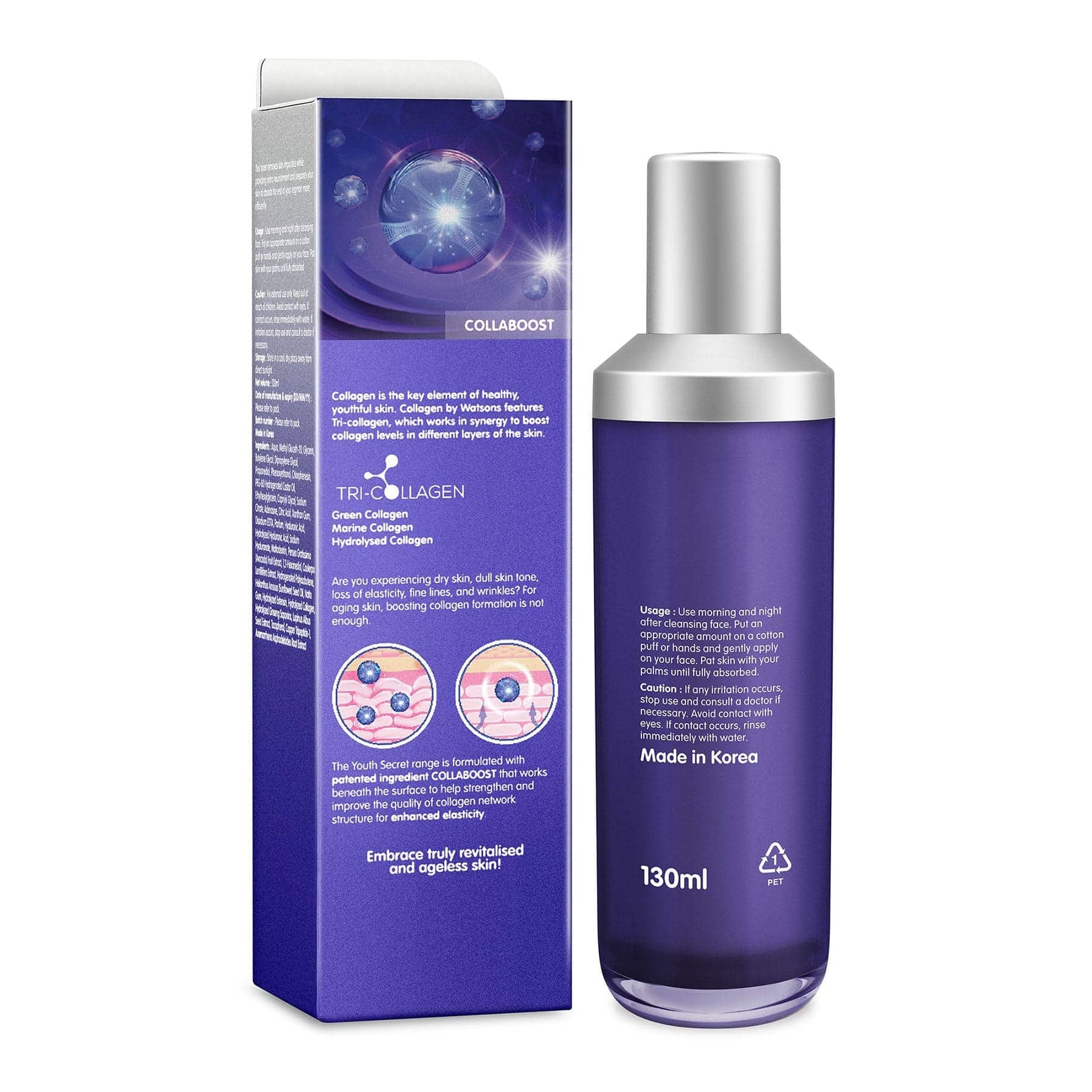Collagen by Watsons Youth Secret Anti-Ageing Toning Essence Treatment Toner 130ml - Image 4