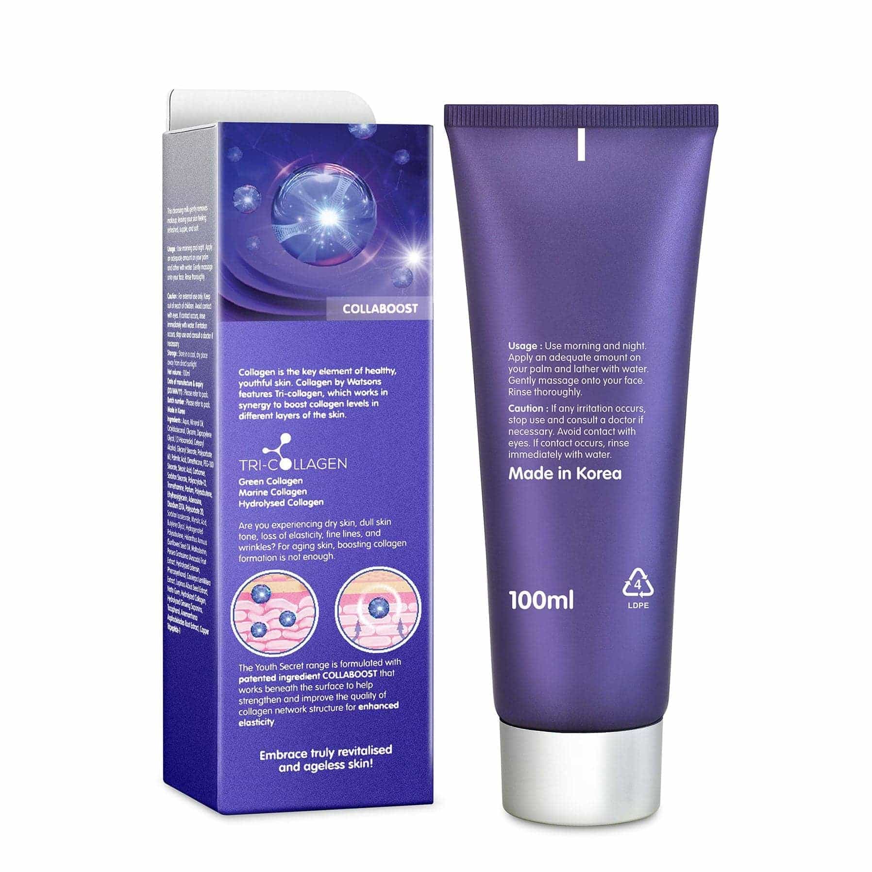 Collagen by Watsons Youth Secret Cleansing Milk 100ml - Image 4