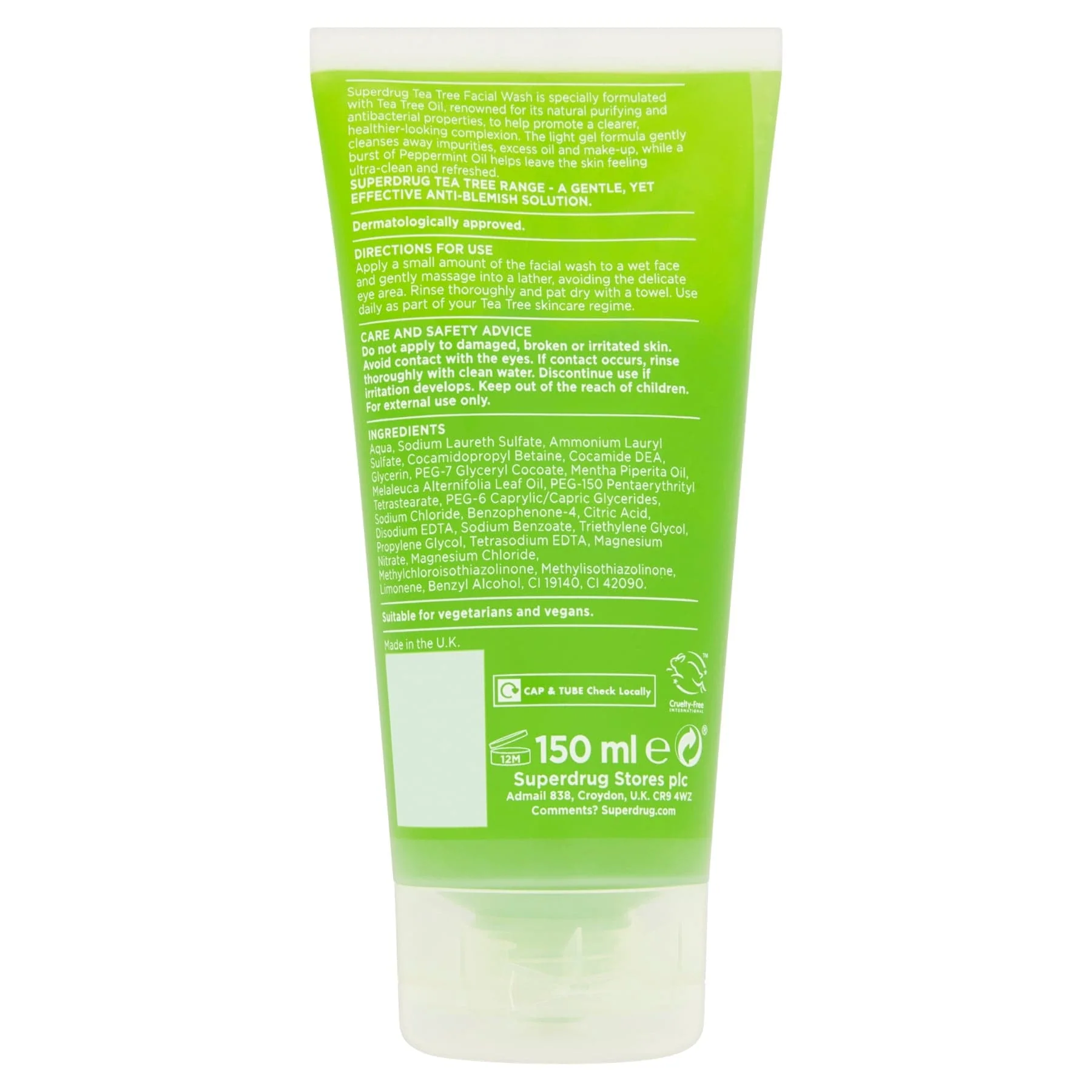 Superdrug Daily Cleansing Face Wash Tea Tree & Peppermint - Image 2