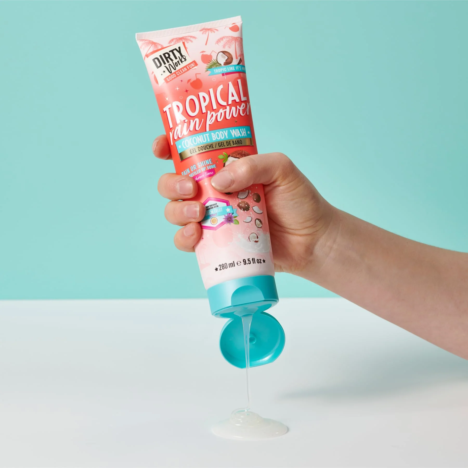 Dirty Works Tropical Rain Power Coconut Body Wash 280ml - Image 3