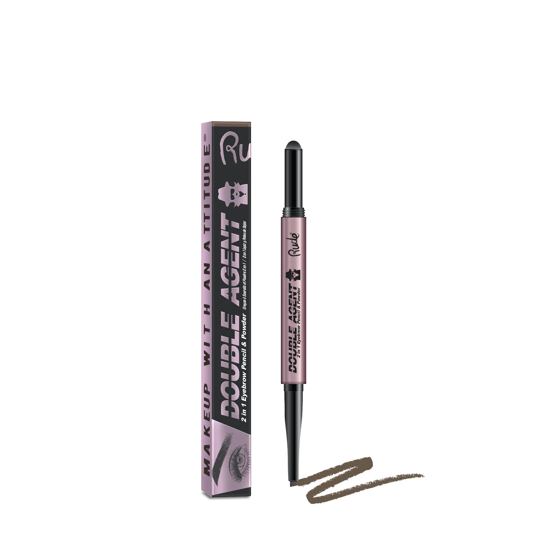 Rude Double Agent 2-in-1 Eyebrow Pencil & Powder 0.45g - Image 3