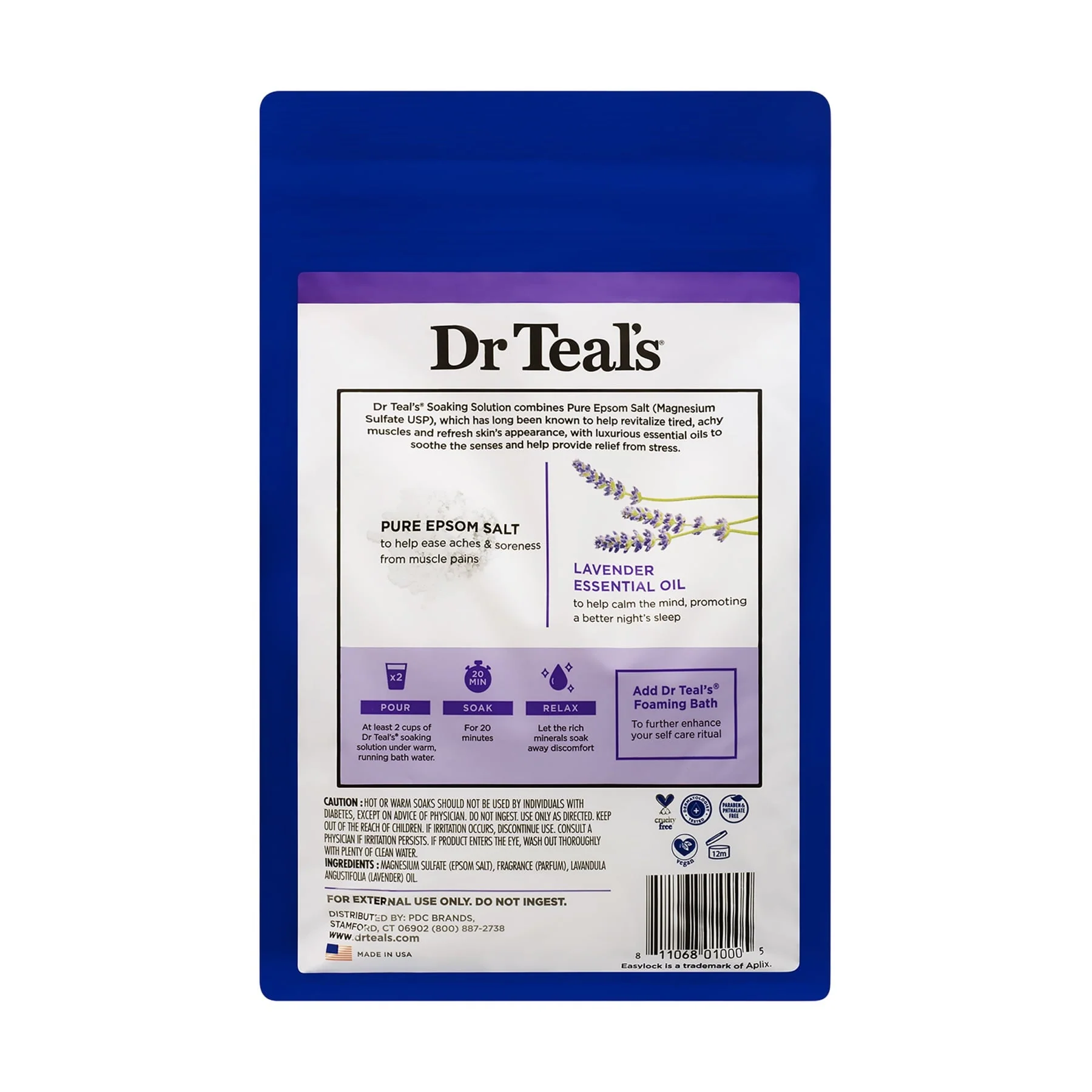 Dr Teal's Epsom Bath Salt Lavender 1.36Kg - Image 2
