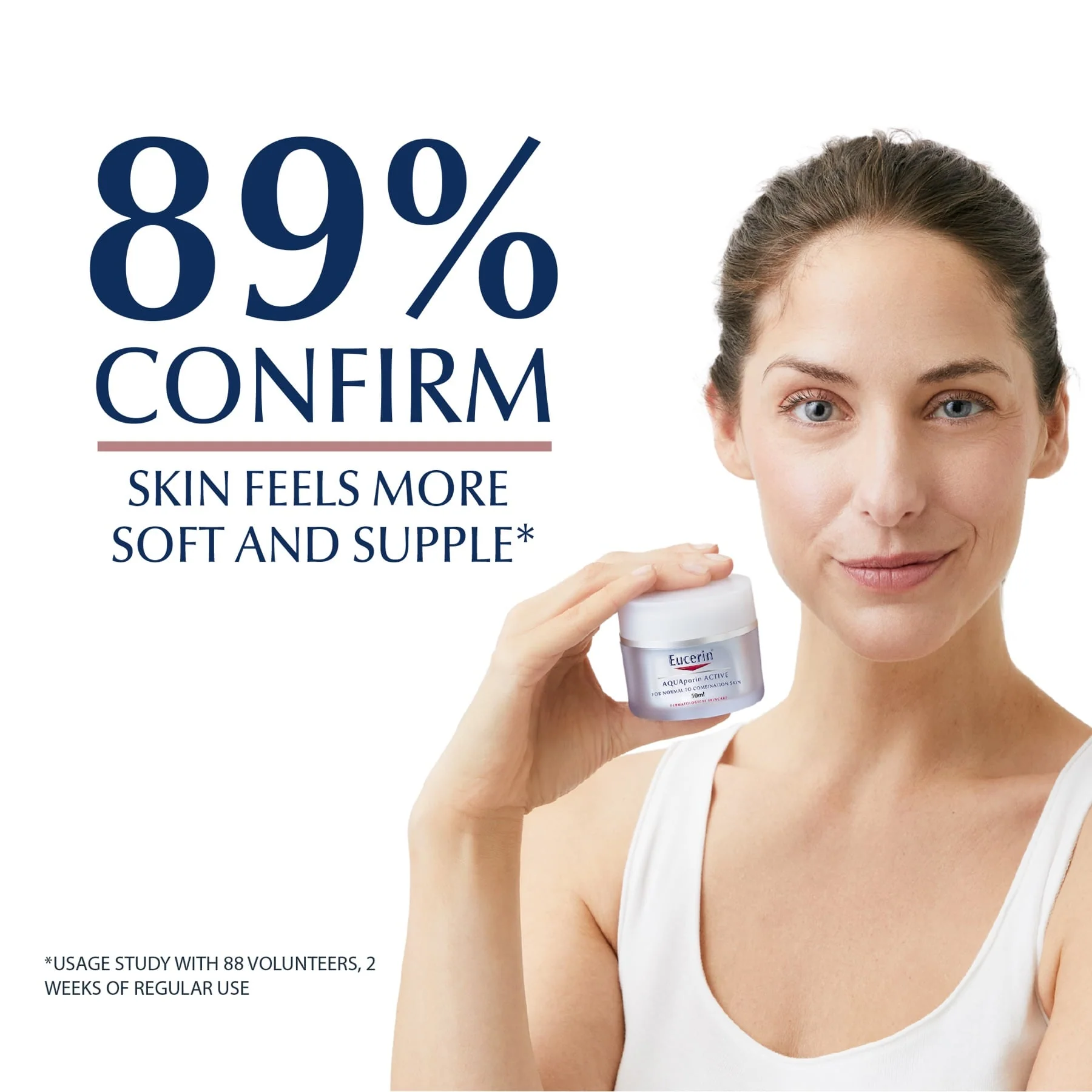 Eucerin Aquaporin Active Cream Body Moisturiser Normal-Combination Skin 50ml - Image 2