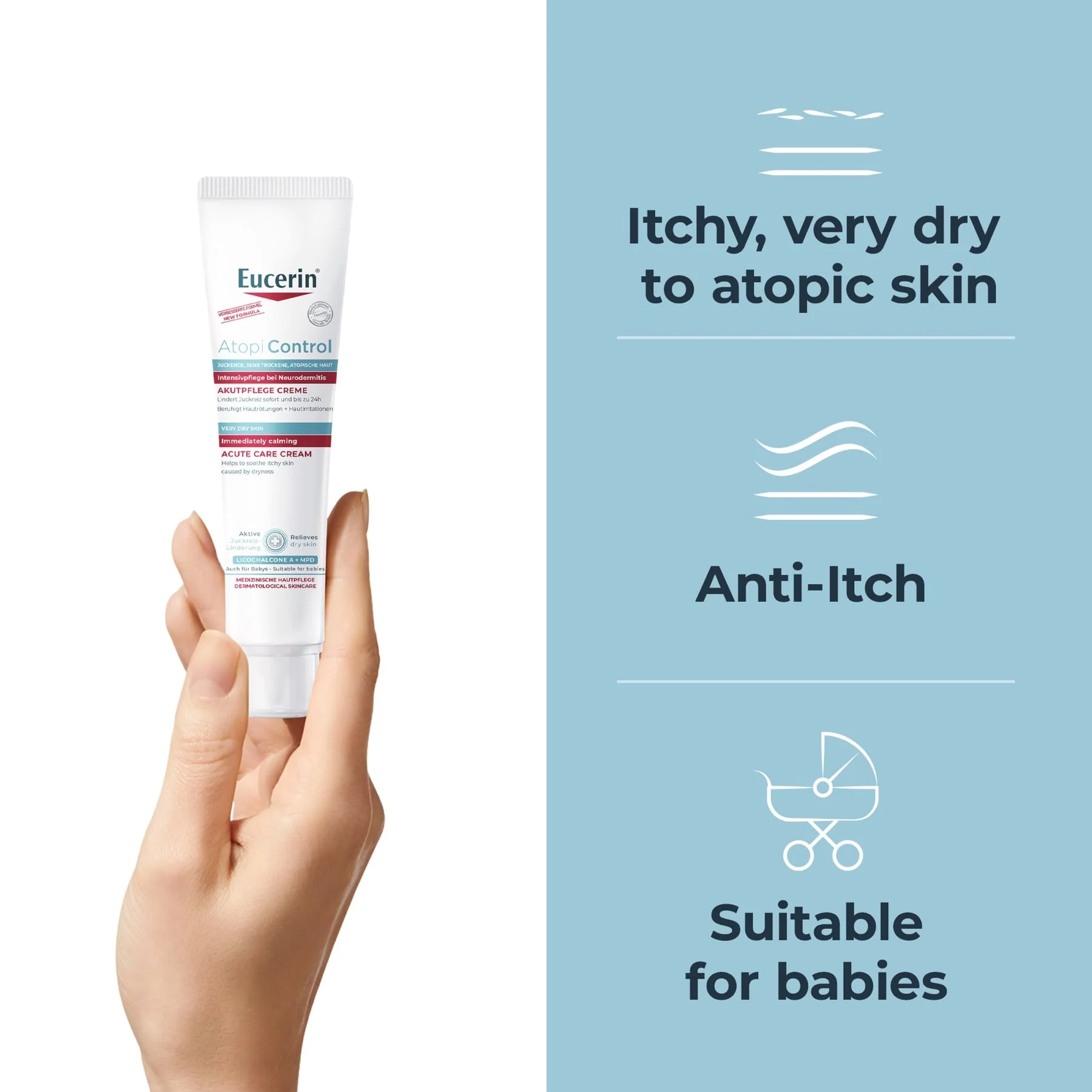 Eucerin AtopiControl Acute Care Body Cream 40ml - Image 3