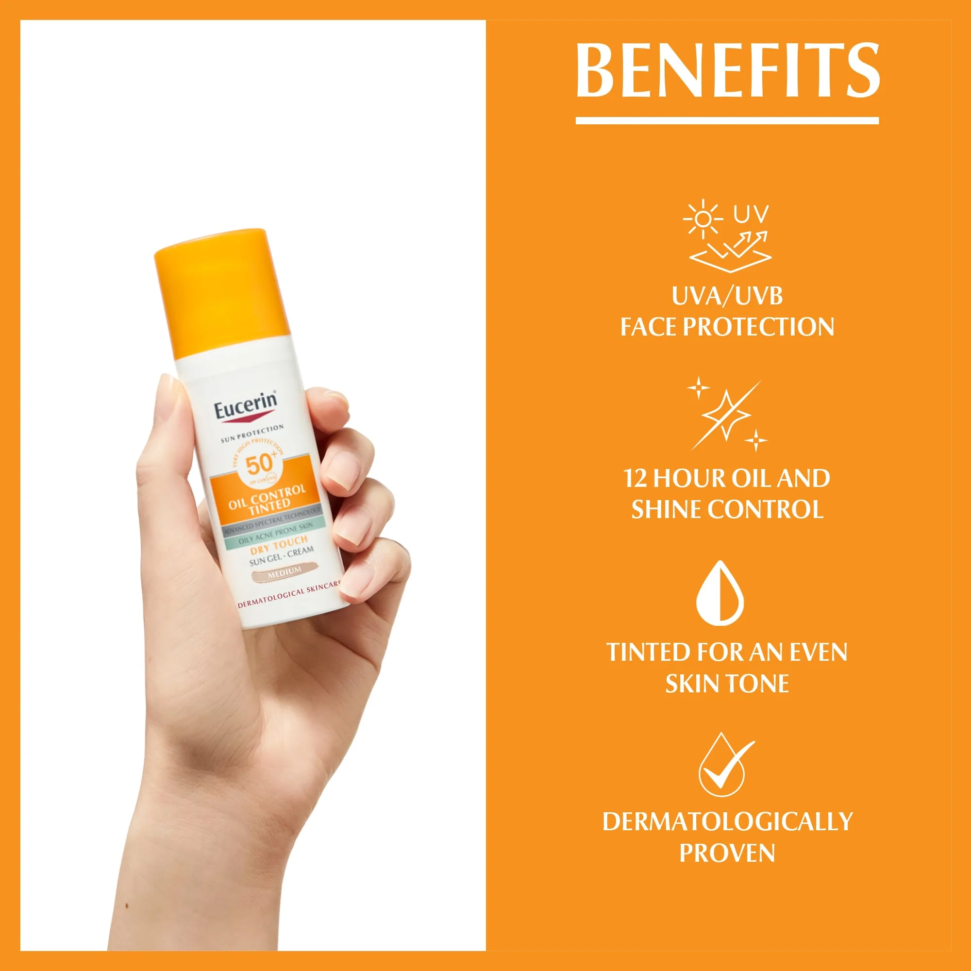 Eucerin Oil Control Sun Gel-Cream  SPF 50+ Medium 50ml - Image 2