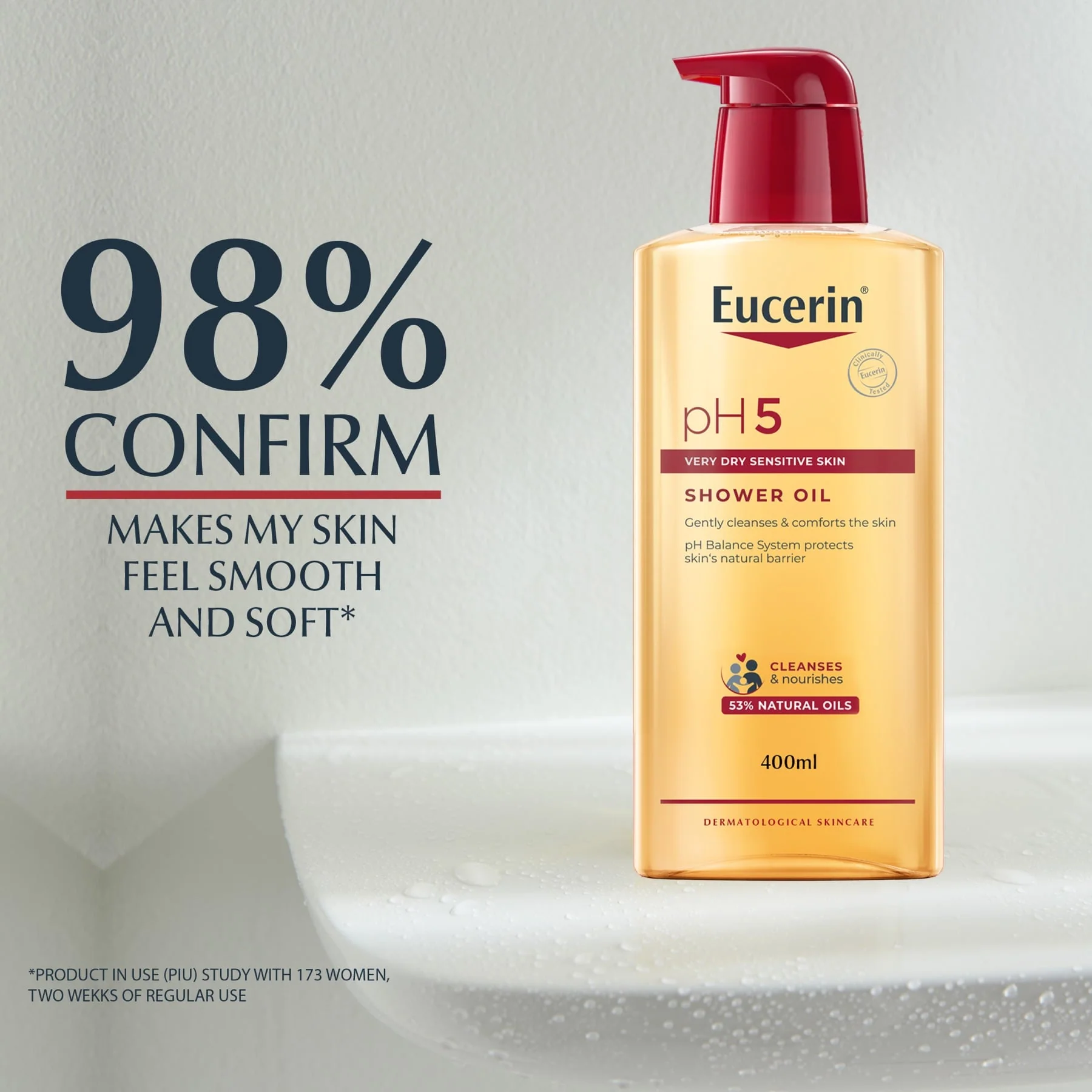 Eucerin pH5 Shower Oil Daily Body Cleanser 400ml - Image 2