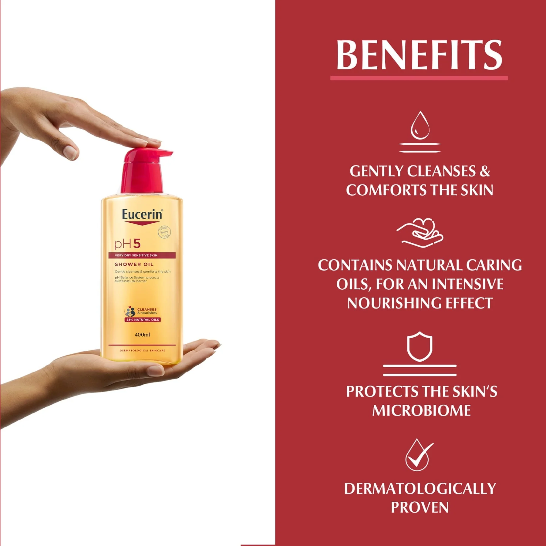 Eucerin pH5 Shower Oil Daily Body Cleanser 400ml - Image 4