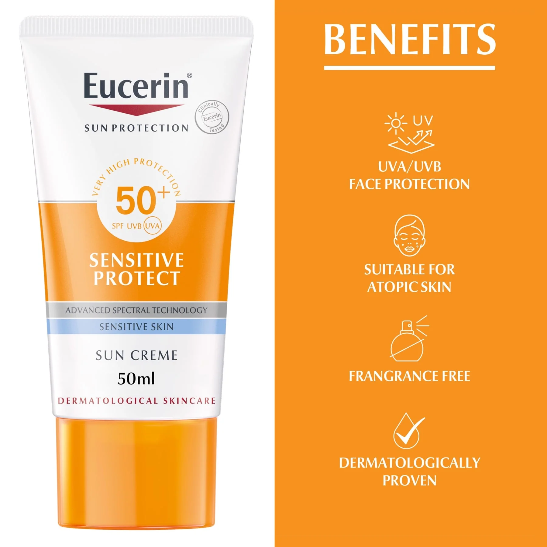Eucerin Sun Sensitive Protect Facial Sunscreen SPF 50+ 50ml - Image 11