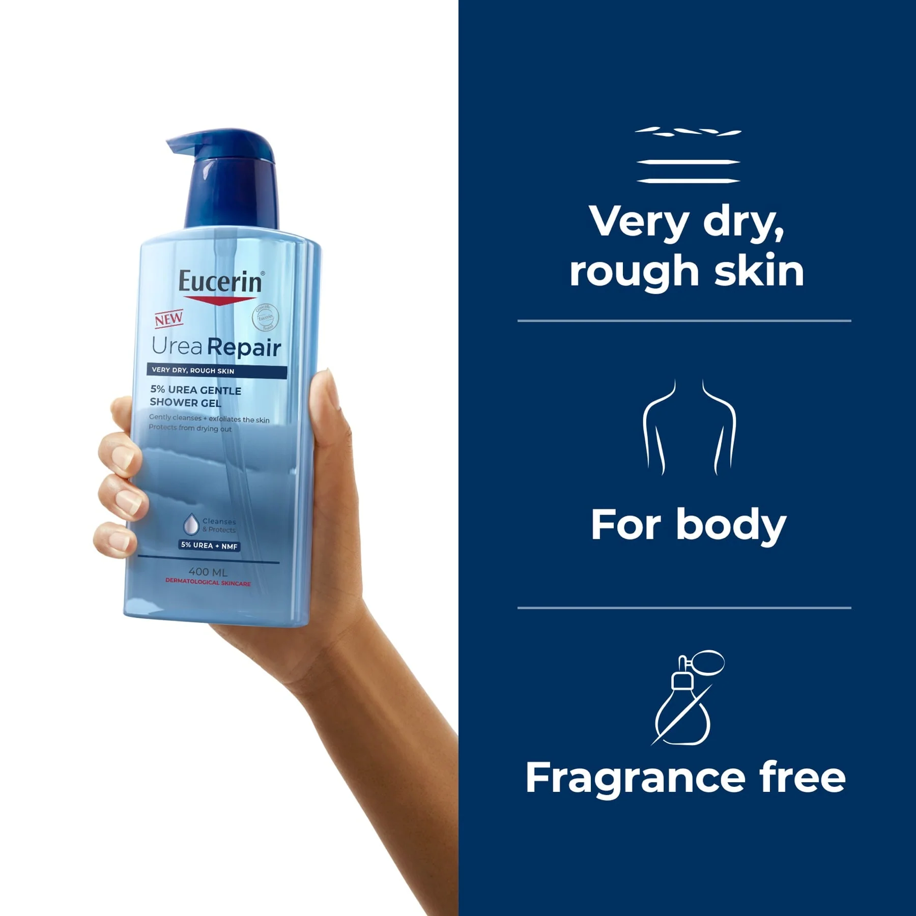 Eucerin UreaRepair 5% Urea Cleansing Shower Gel 400ml - Image 3