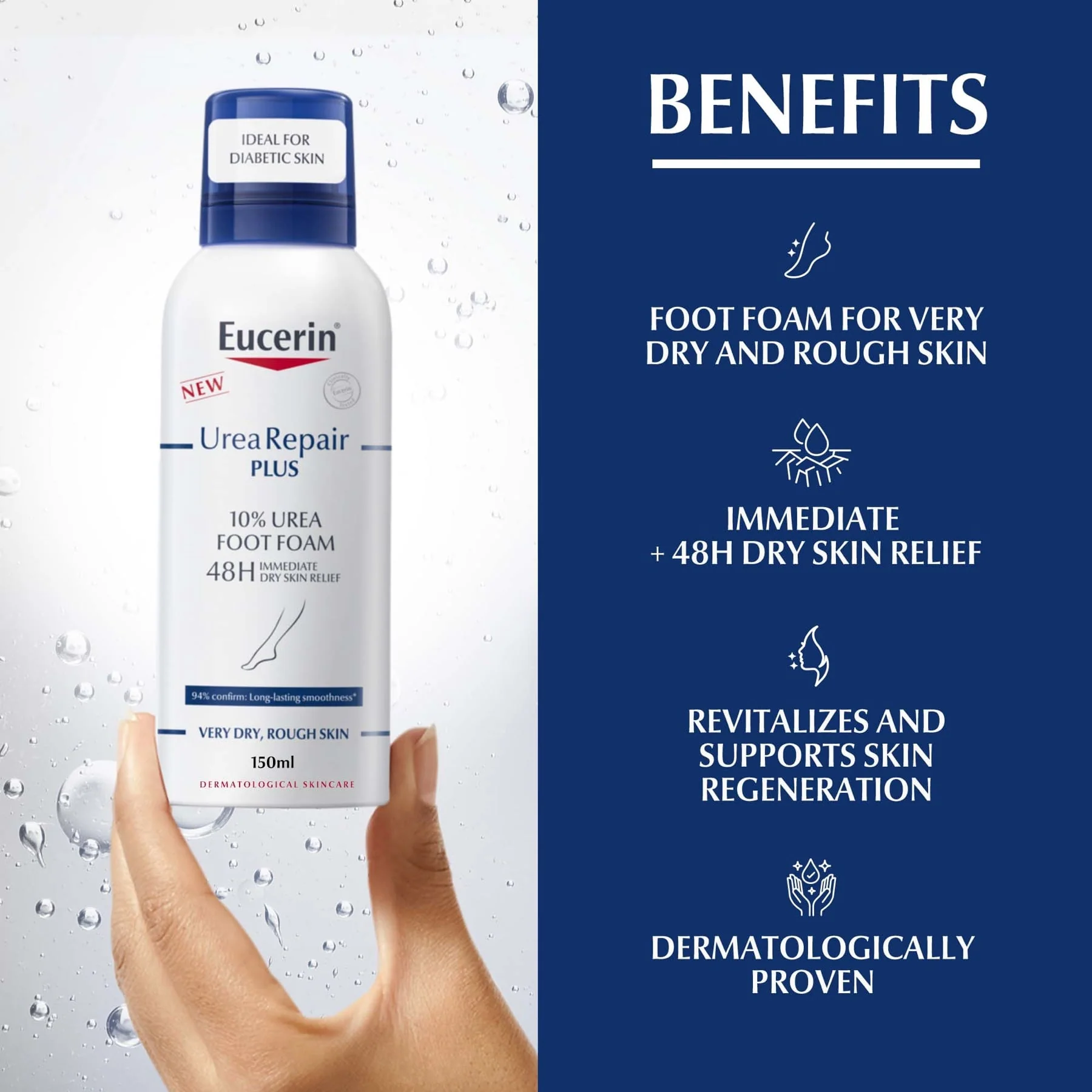 Eucerin UreaRepair Plus 10% Urea Foot Foam 150ml - Image 3