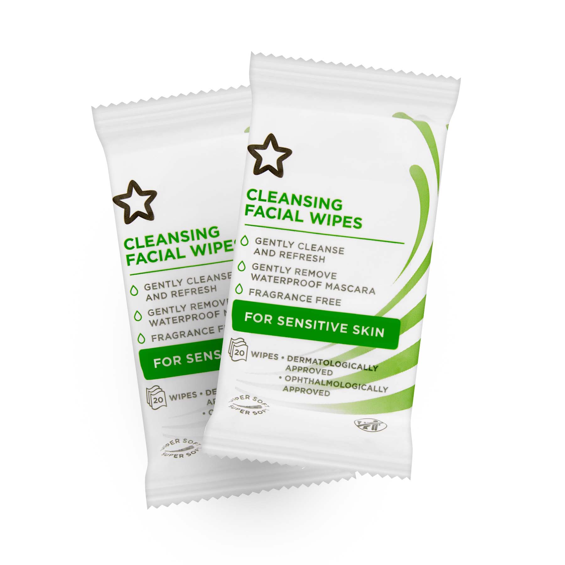 Face Cleansing Wipes Sensitive 10pcs x 2 packs