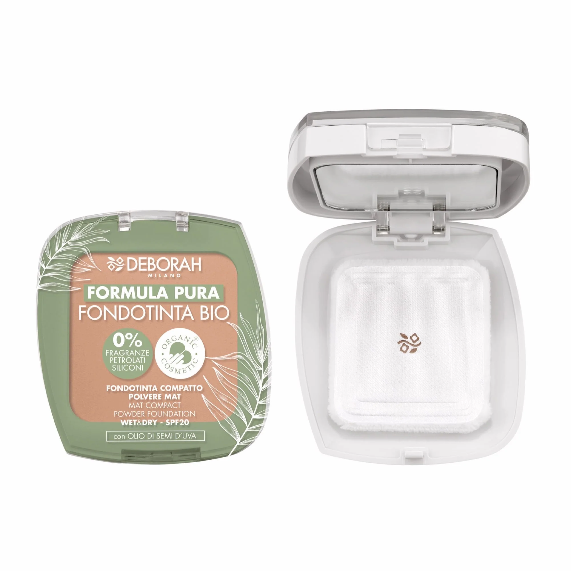 Deborah Milano Formula Pura Organic Mat Compact Powder Foundation 04 9g