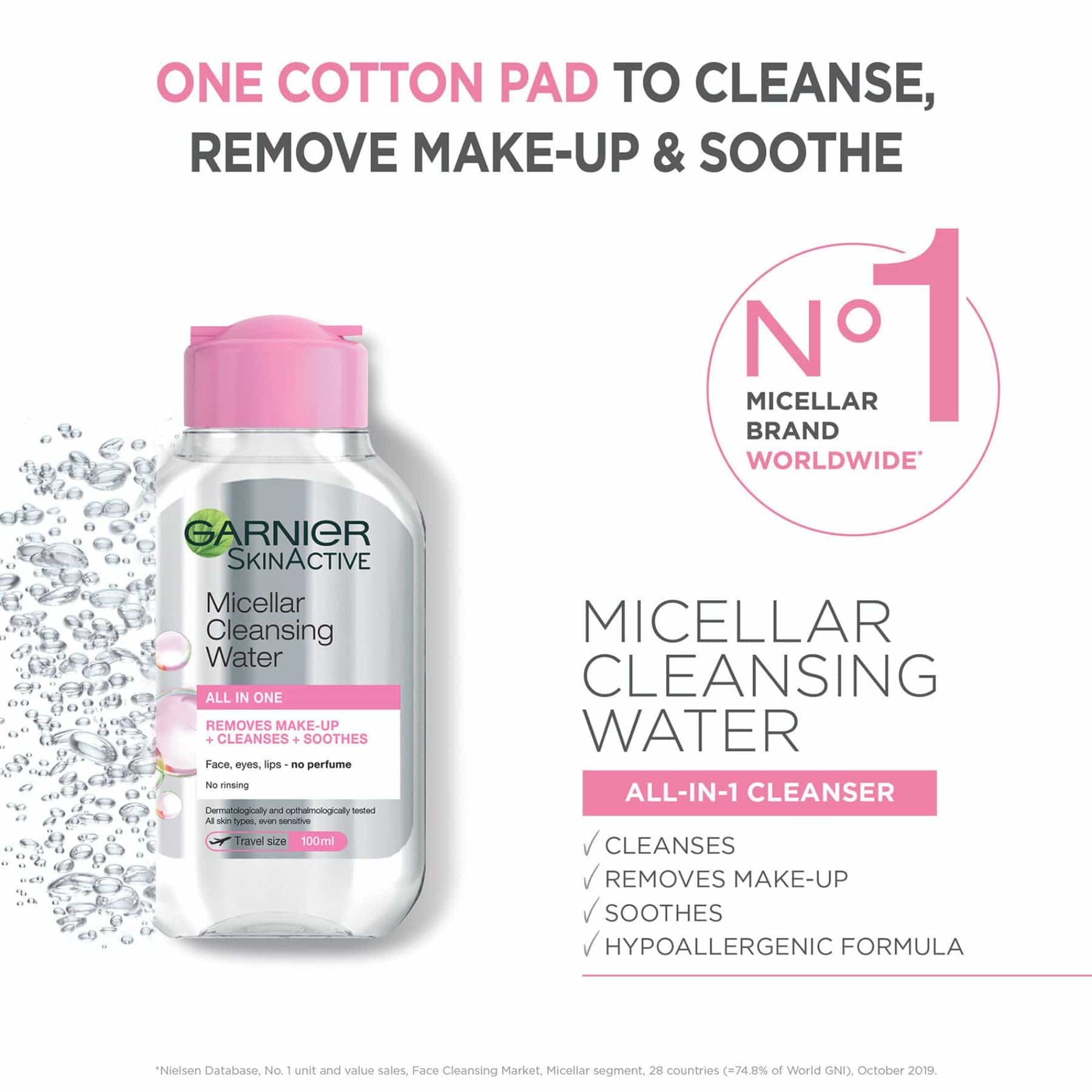 Garnier SkinActive Cleansing Micellar Water 100ml - Image 5