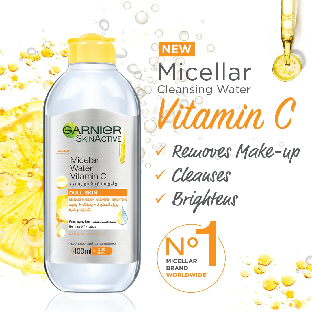 Garnier SkinActive Cleansing Micellar Water Dull Skin 400ml - Image 2