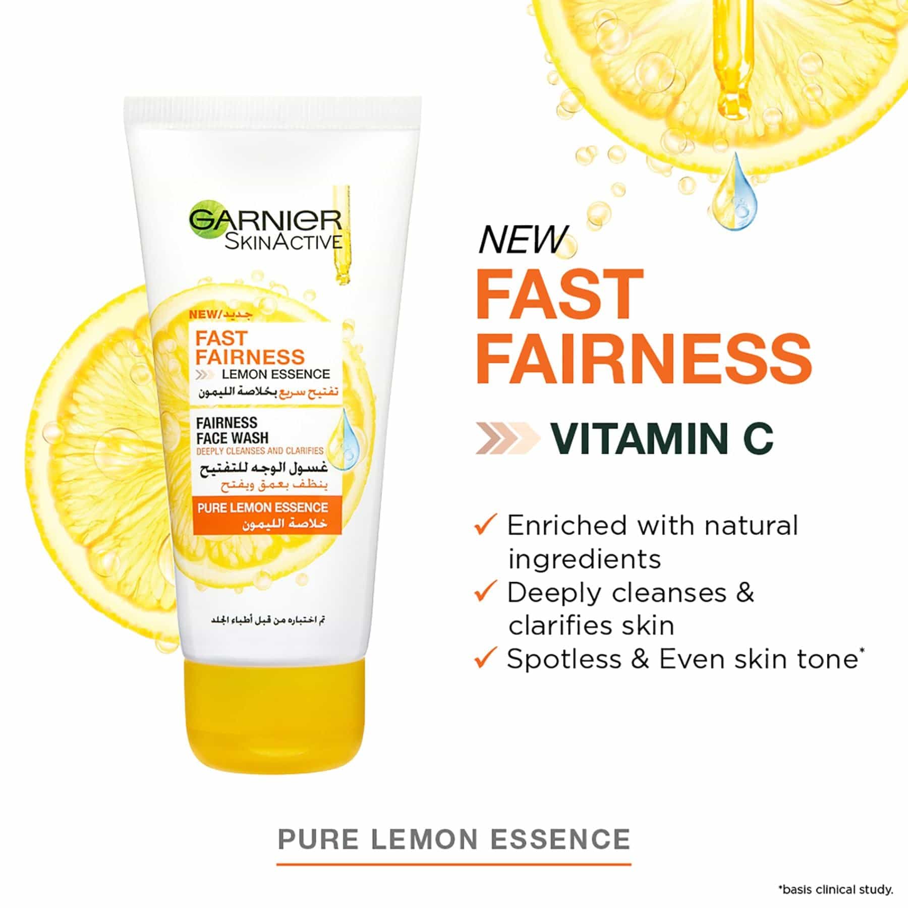 Garnier SkinActive Fast Fairness Face Wash Lemon Essence 100ml - Image 4