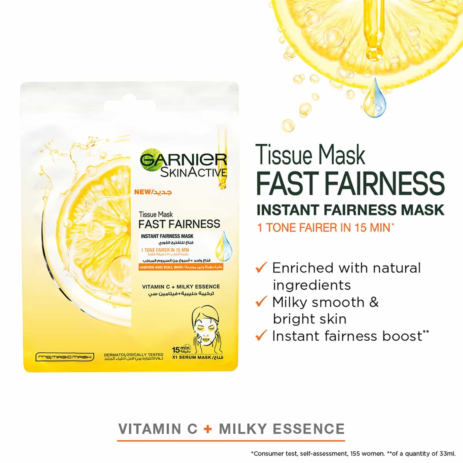 Garnier SkinActive Fast Fairness Tissue Sheet Mask - Image 4
