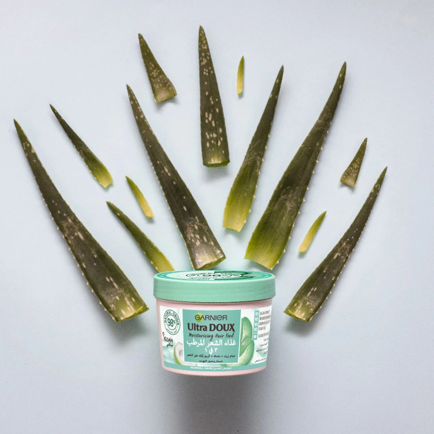 Garnier Ultra Doux Moisturising Hair Food Mask & Leave-In Conditioner Normal Hair Aloe Vera 390ml - Image 4