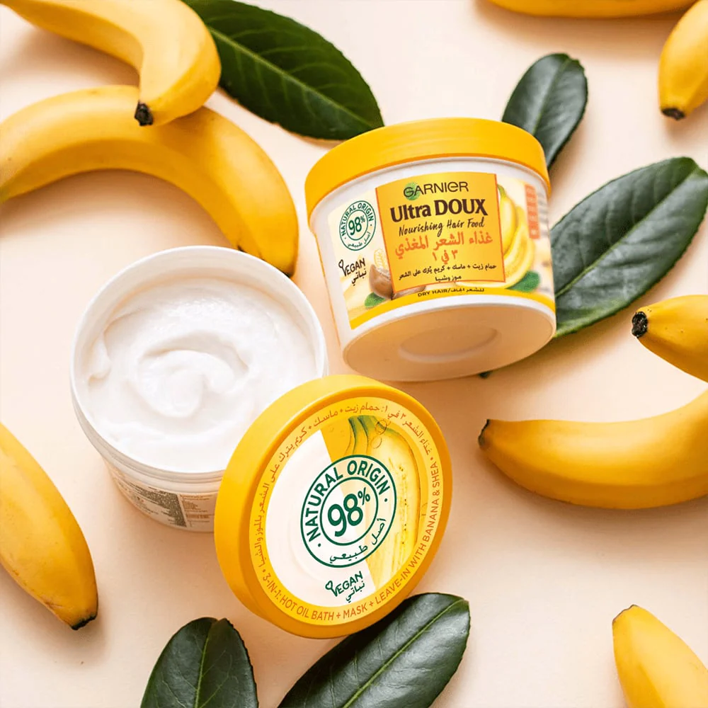 Garnier Ultra Doux Nourishing Hair Food Mask & Leave-In Conditioner Dry Hair Banana 390ml - Image 4