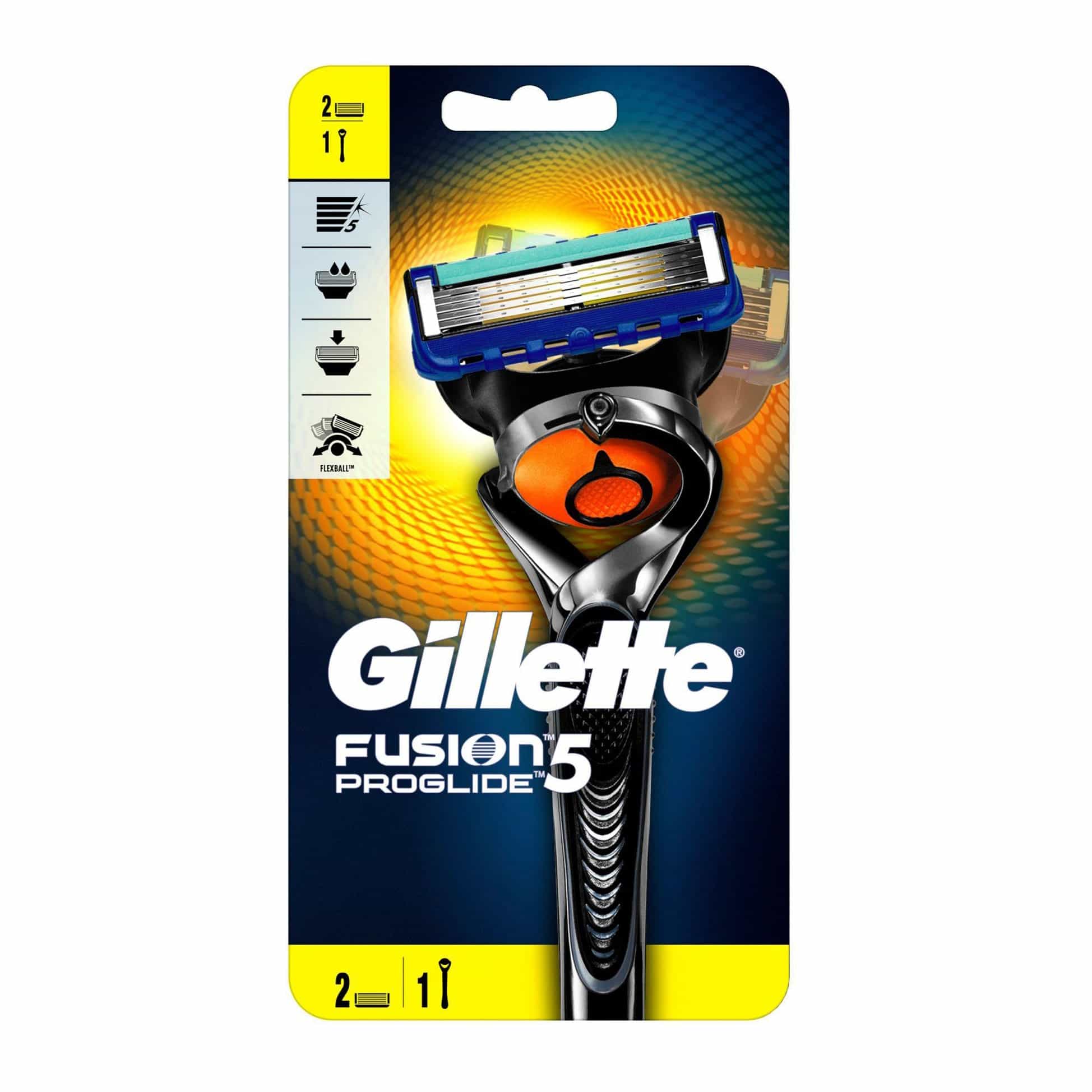 Gillette Fusion5 ProGlide FlexBall Razor + 2 Blades