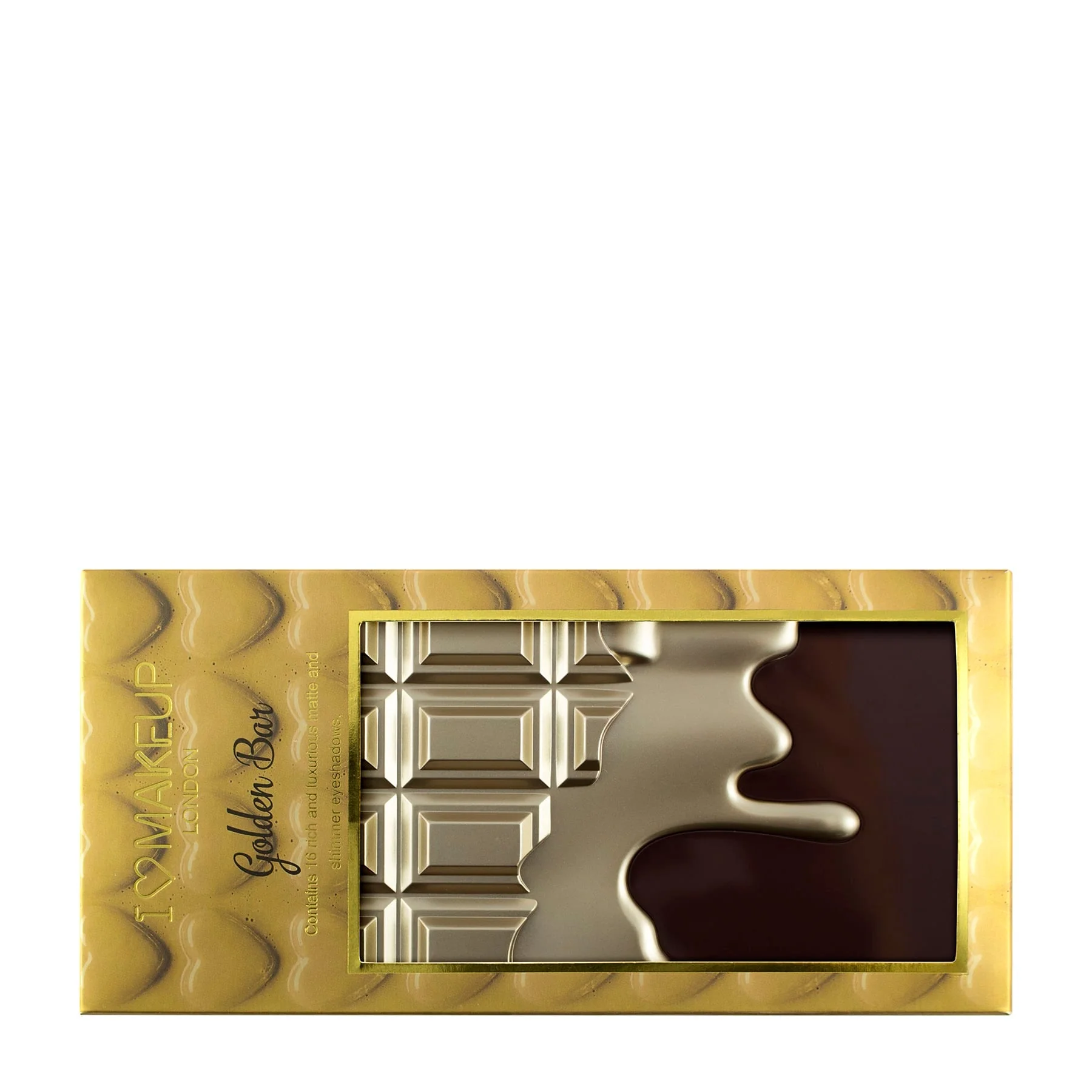 I Heart Revolution I Heart Chocolate Eyeshadow Palette Golden Bar - 16 shades - Image 4