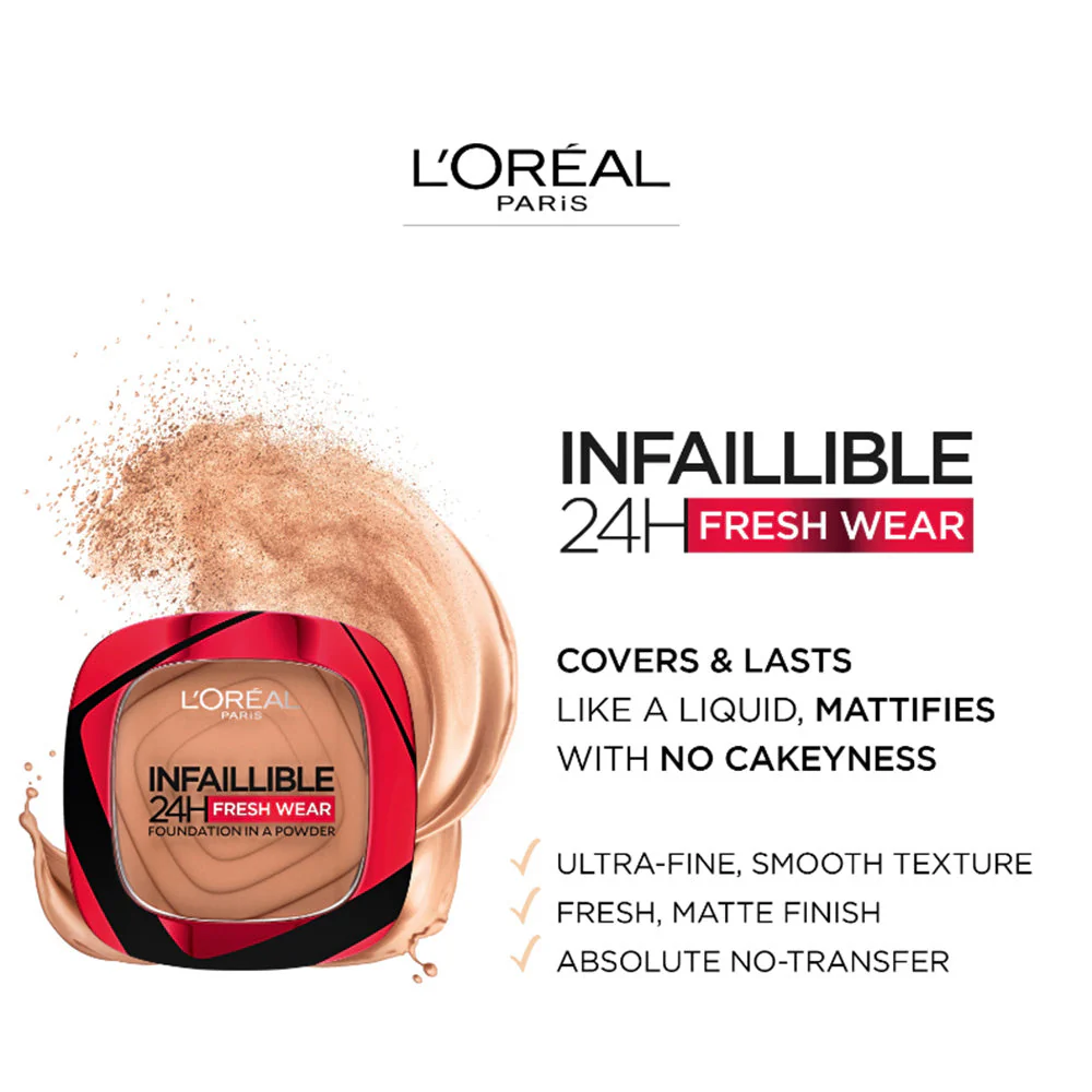 L'Oreal Paris Infallible 24H Fresh Wear Foundation In A Powder 9g - Image 11