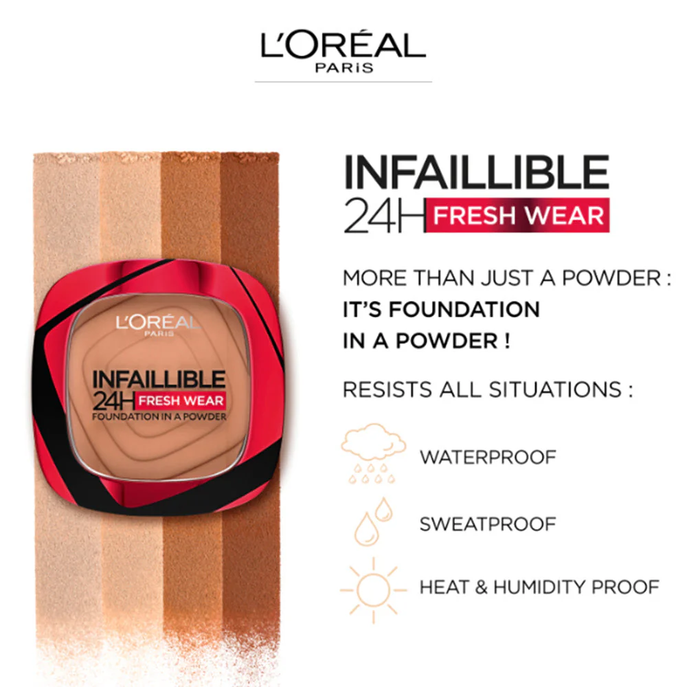 L'Oreal Paris Infallible 24H Fresh Wear Foundation In A Powder 9g - Image 12