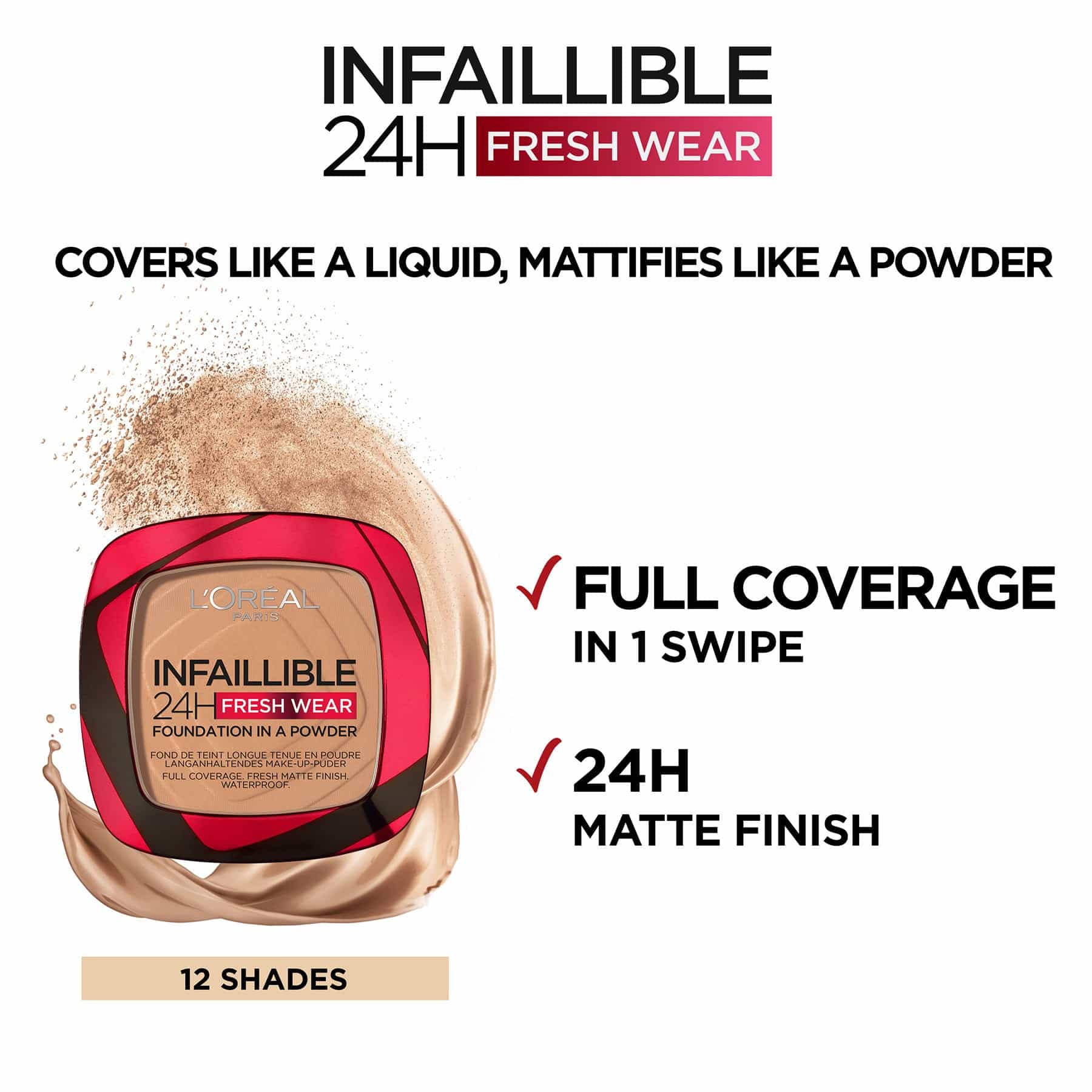 L'Oreal Paris Infallible 24H Fresh Wear Foundation In A Powder 9g - Image 21