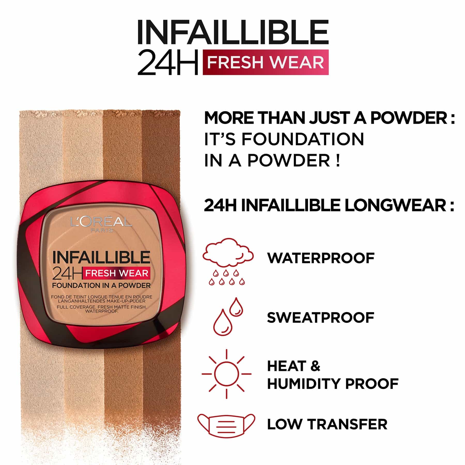 L'Oreal Paris Infallible 24H Fresh Wear Foundation In A Powder 9g - Image 23