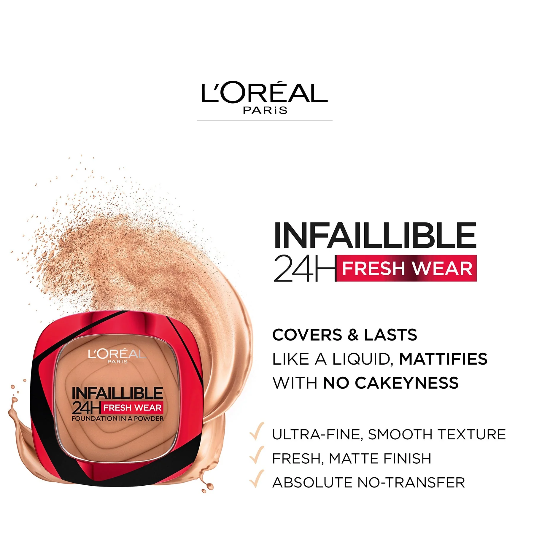L'Oreal Paris Infallible 24H Fresh Wear Foundation In A Powder 9g - Image 3