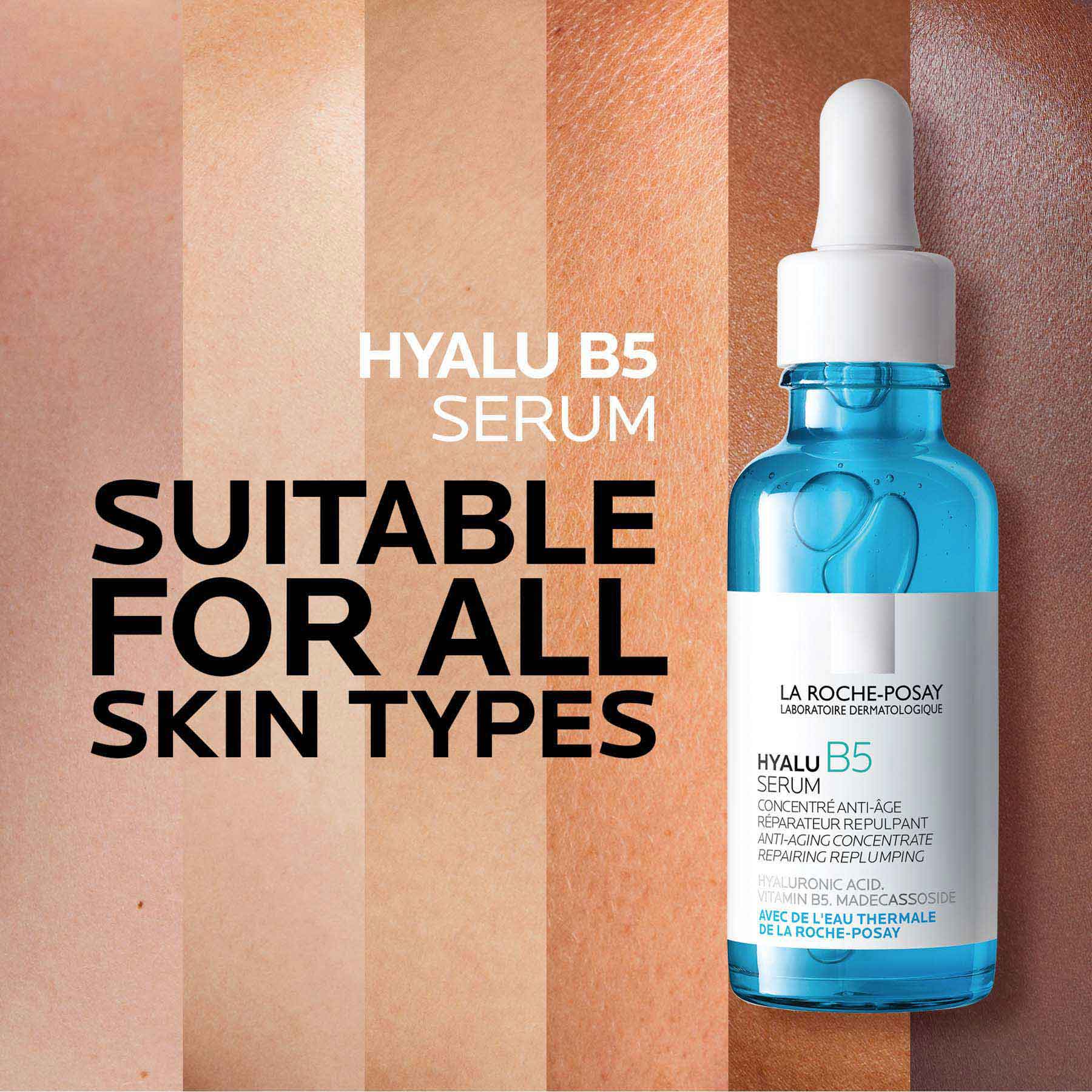 La Roche-posay Hyalu B5 Pure Hyaluronic Acid Serum for Face, Vitamin B5 + Hyaluronic Acid + Madecassoside, Hydrating Serum - Image 2