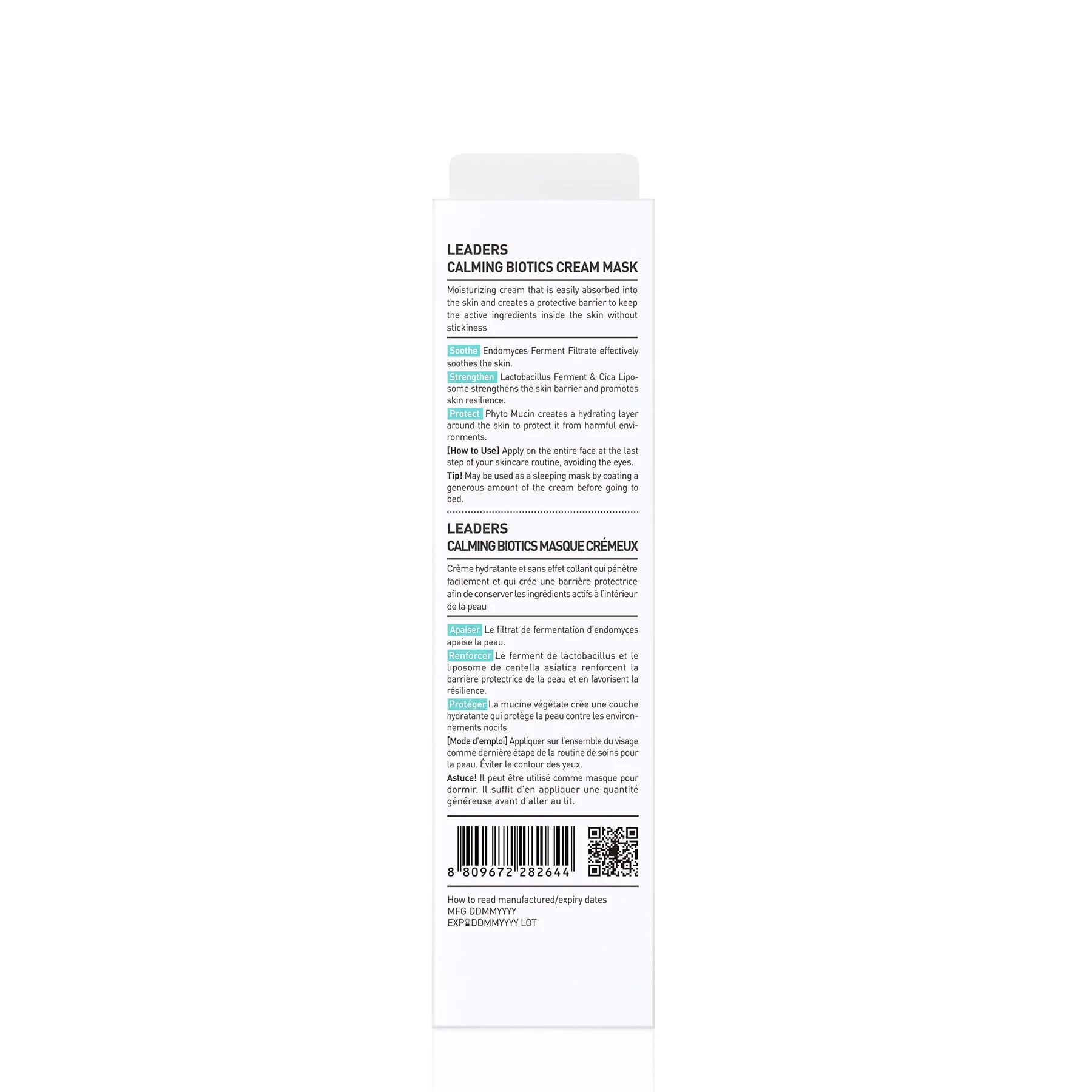 Leaders Calming Biotics Cream Mask 80ml - Image 2