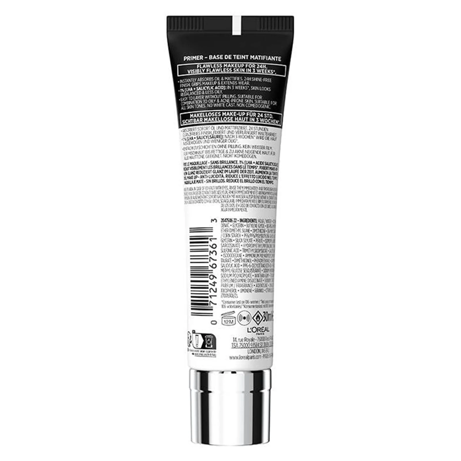 L'Oreal Paris 24 Hour Matte Setter Primer 30ml - Image 3