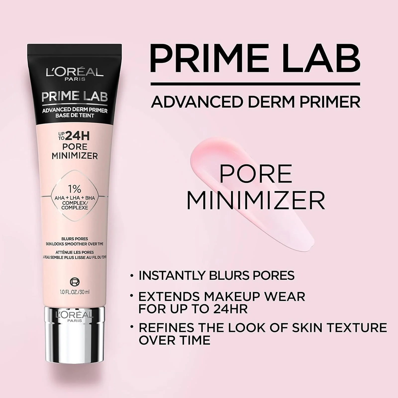 L'Oreal Paris 24H Pore Minimiser Blurring Primer 30ml - Image 3